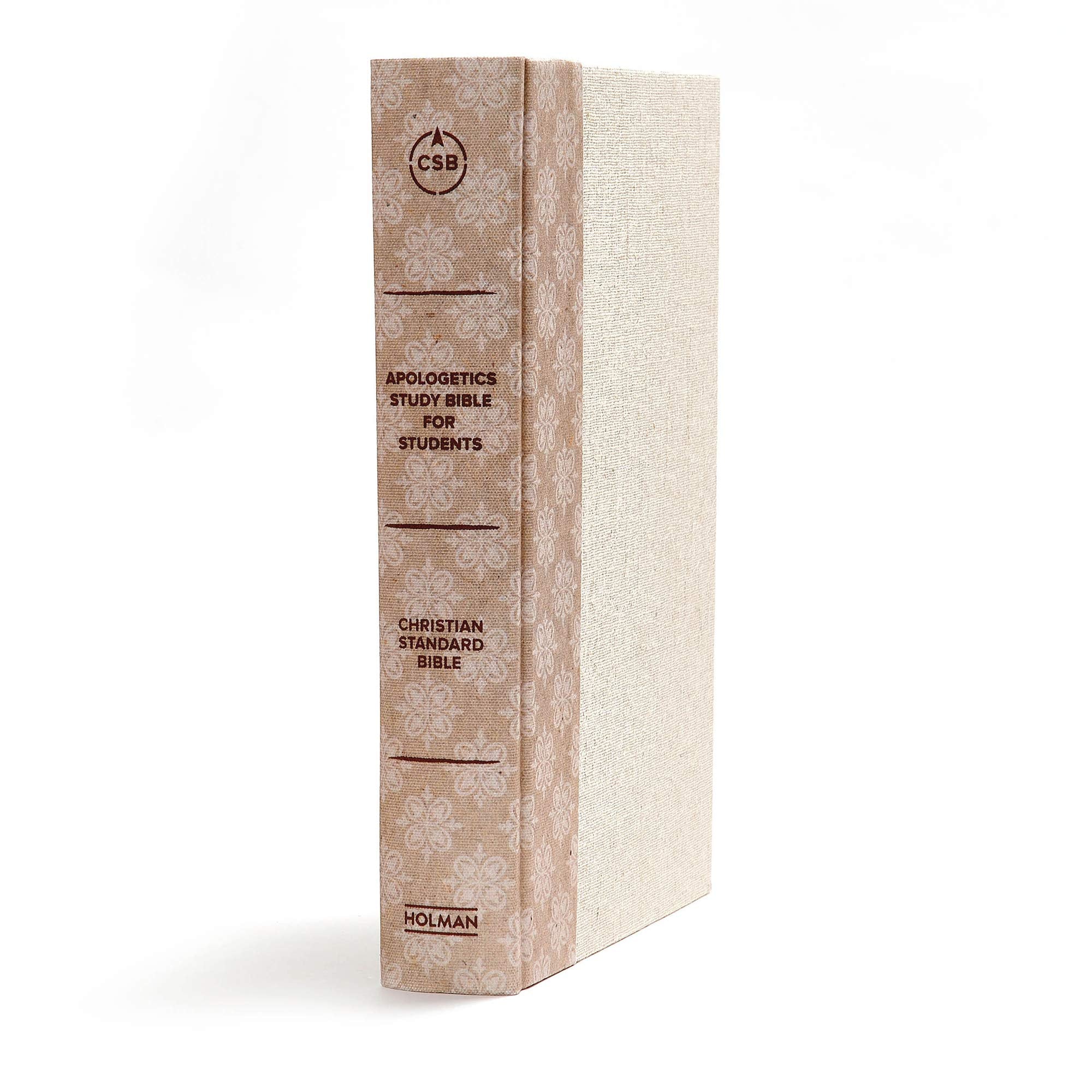 CSB Apologetics Study Bible for Students, Natural Cloth Over Board, Black Letter, Teens, Study Notes and Commentary, Ribbon Marker, Sewn Binding, Easy-to-Read Bible Serif Type used book depot
