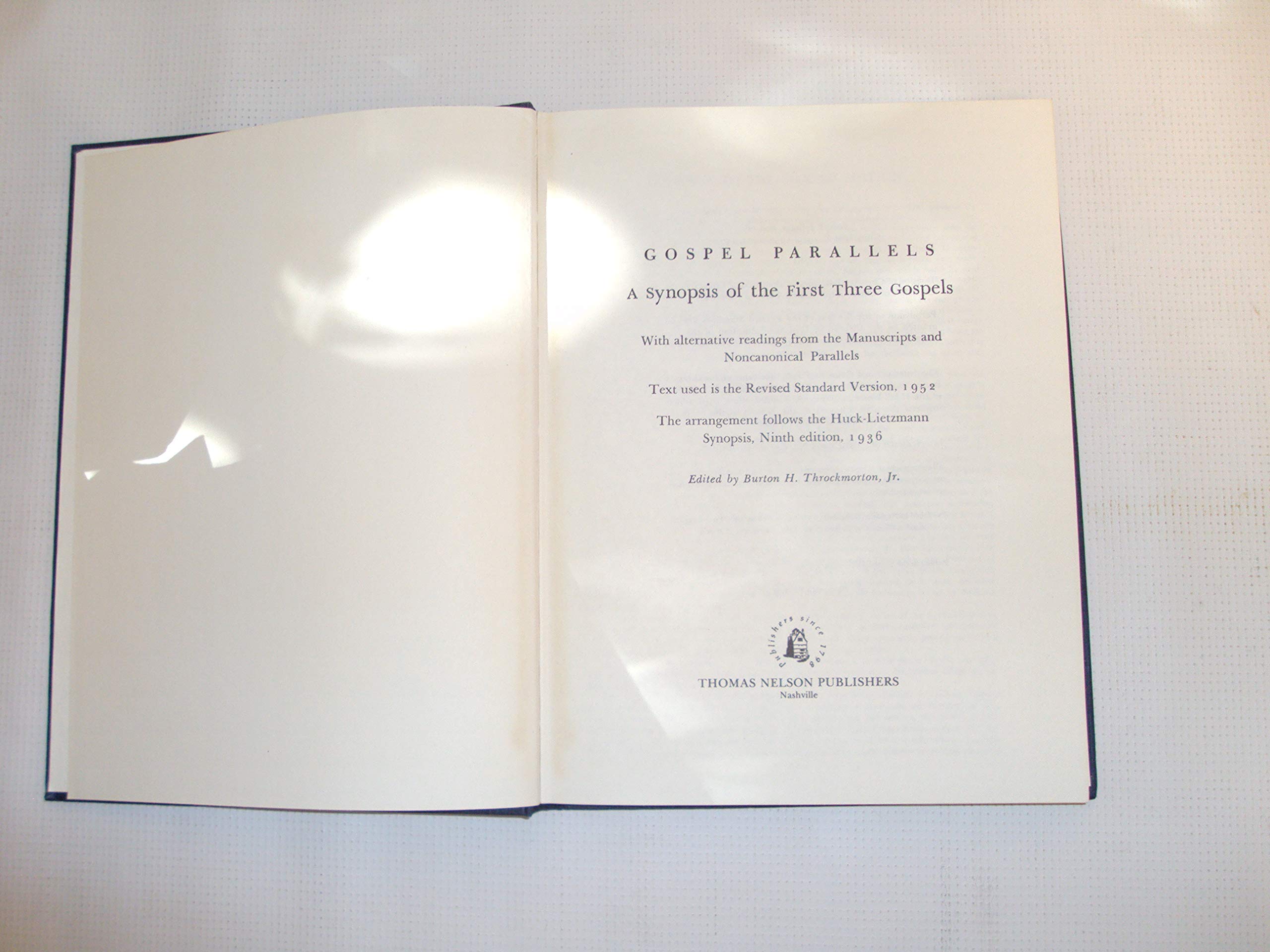 Gospel parallels: a synopsis of the first three Gospels