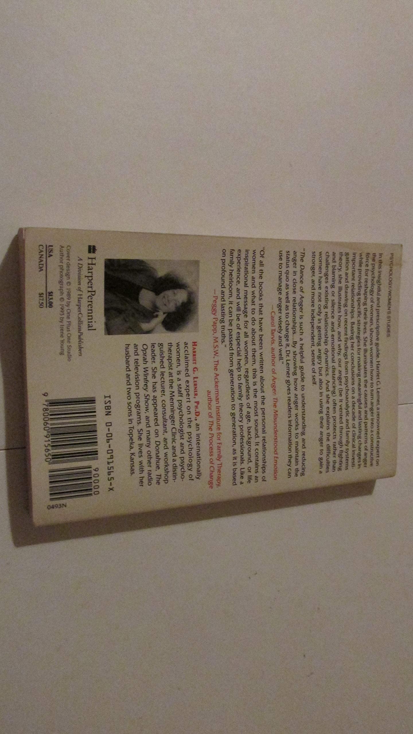 The Dance of Anger - A Woman's Guide to Changing the Patterns of Initimate Relationships used book depot