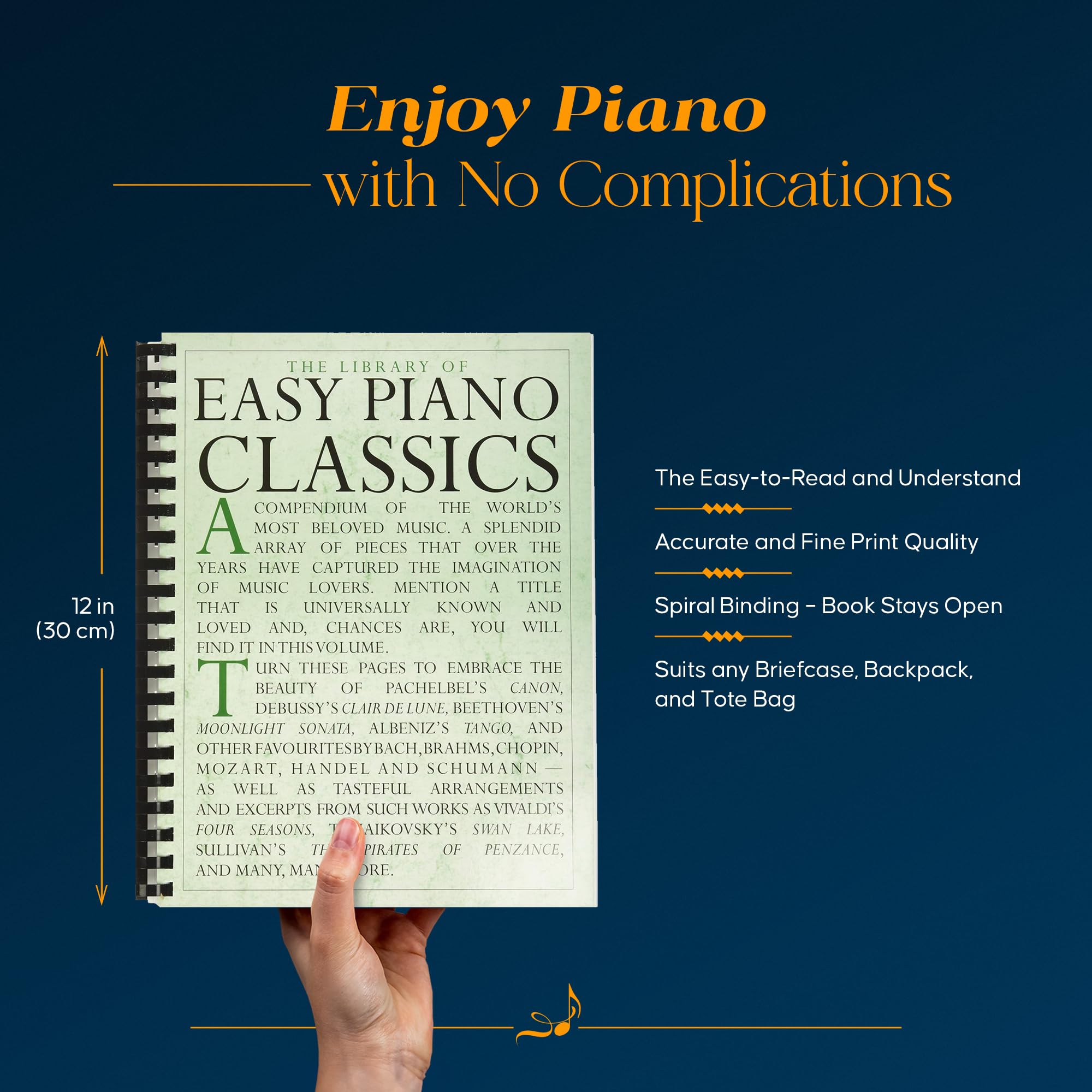 The Library of Easy Piano Classics | Easy Piano Sheet Music for Beginners and Adults | Classical Piano Songbook with Famous Works | Educational Repertoire Book for Piano Students used book depot