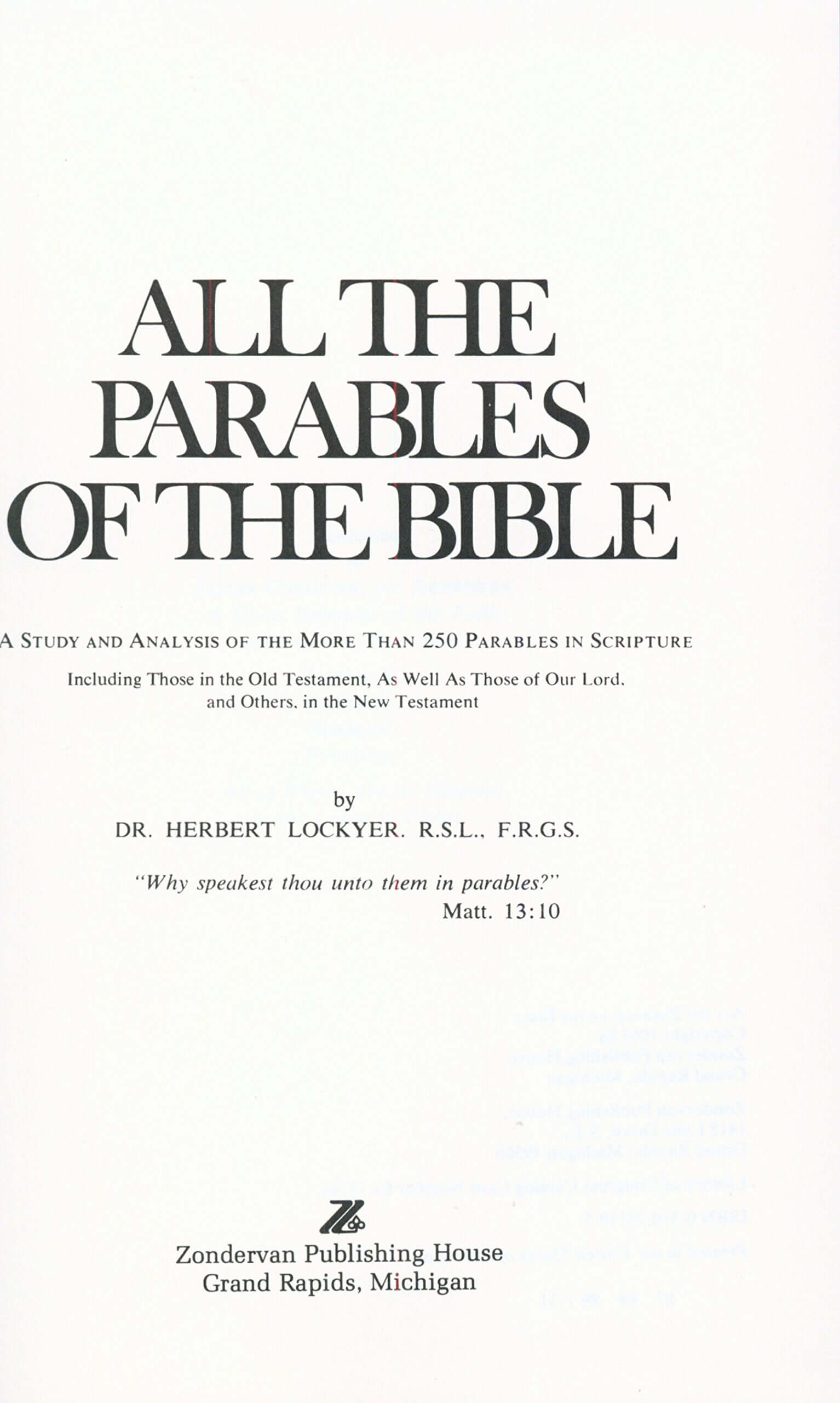 All the Parables of the Bible: A Study and Analysis of the More Than 250 Parables in Scripture used book depot
