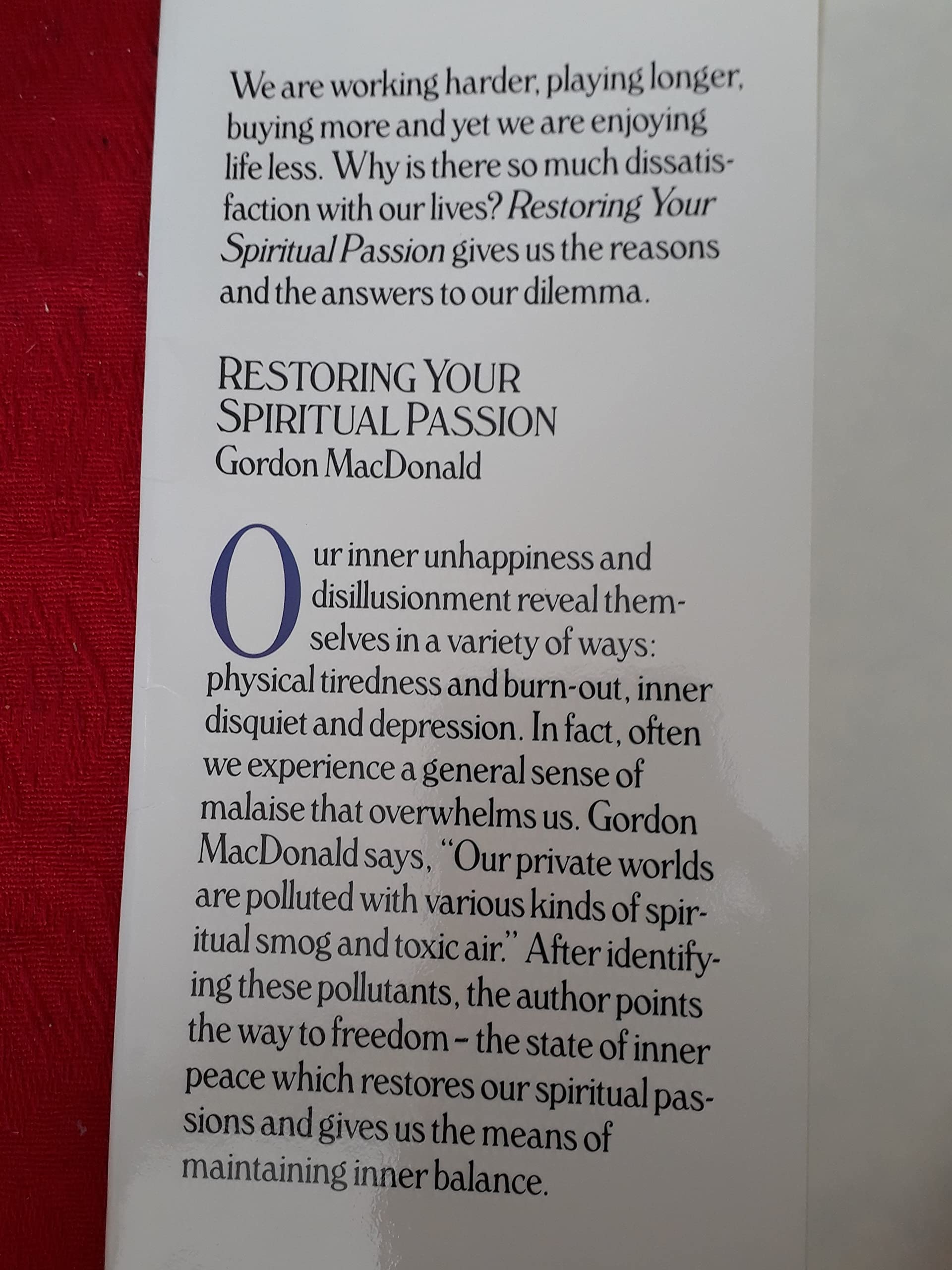 Restoring Your Spiritual Passion used book depot