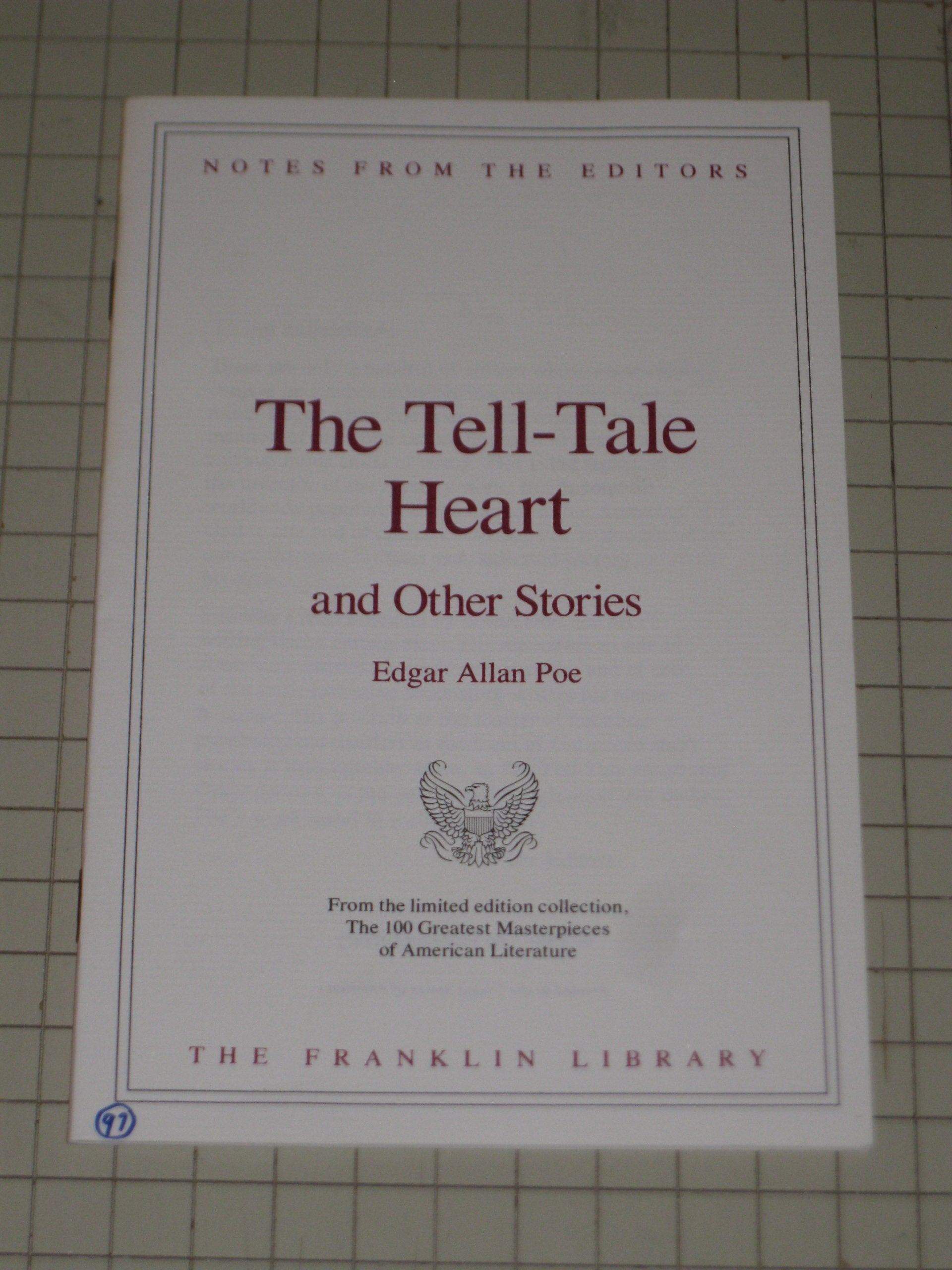 The Tell Tale Heart and Other Stories - Edgar Allan Poe - The Franklin Library - J.Hahn Illustrations used book depot