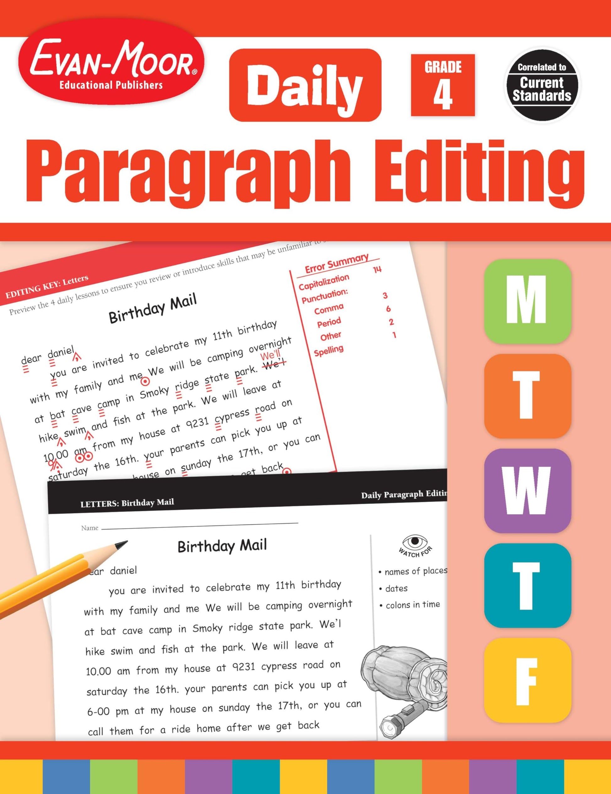 Daily Paragraph Editing, Grade 4 Teacher Edition used book depot