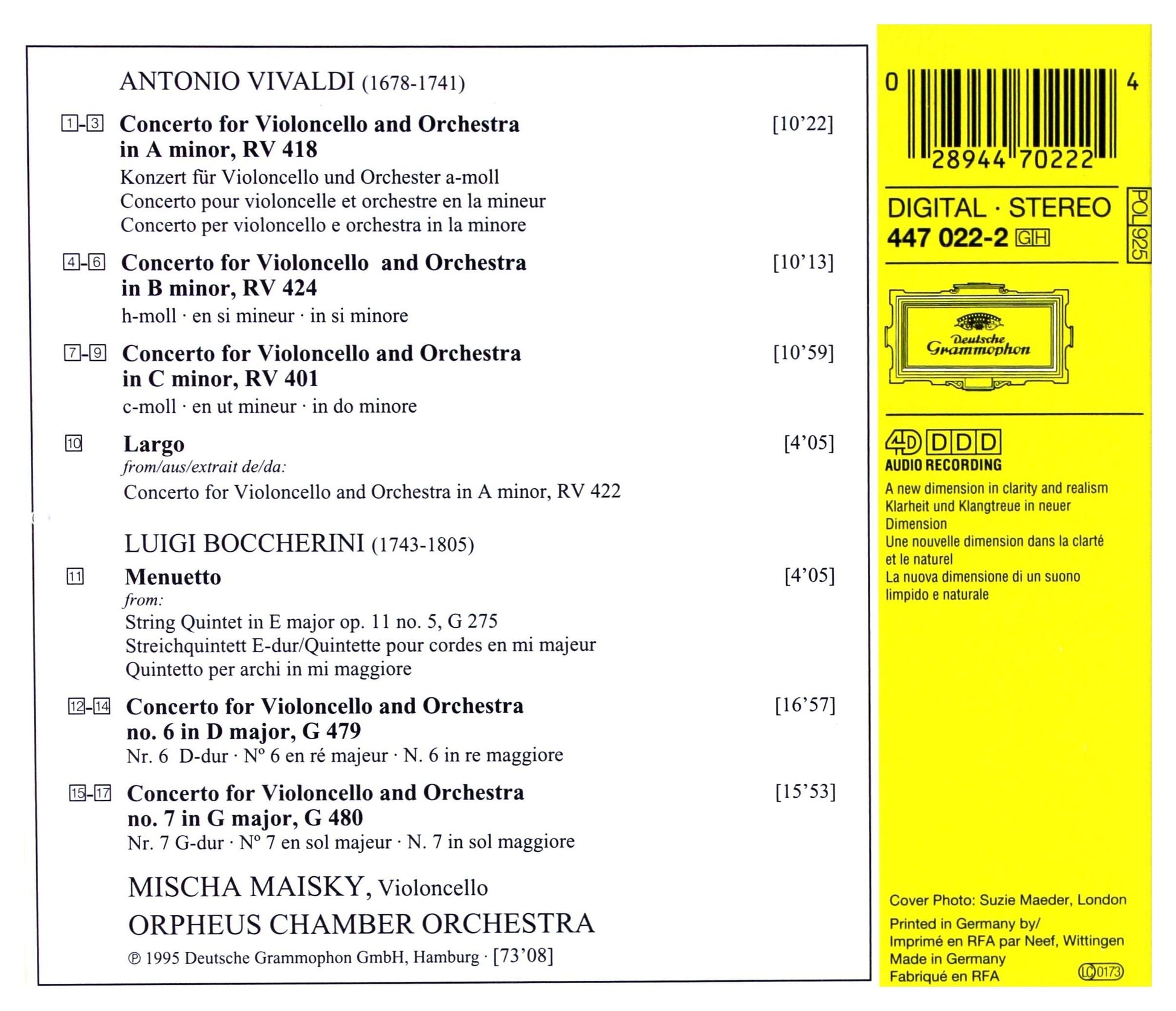 Vivaldi, Boccherini: Cello Concertos used book depot