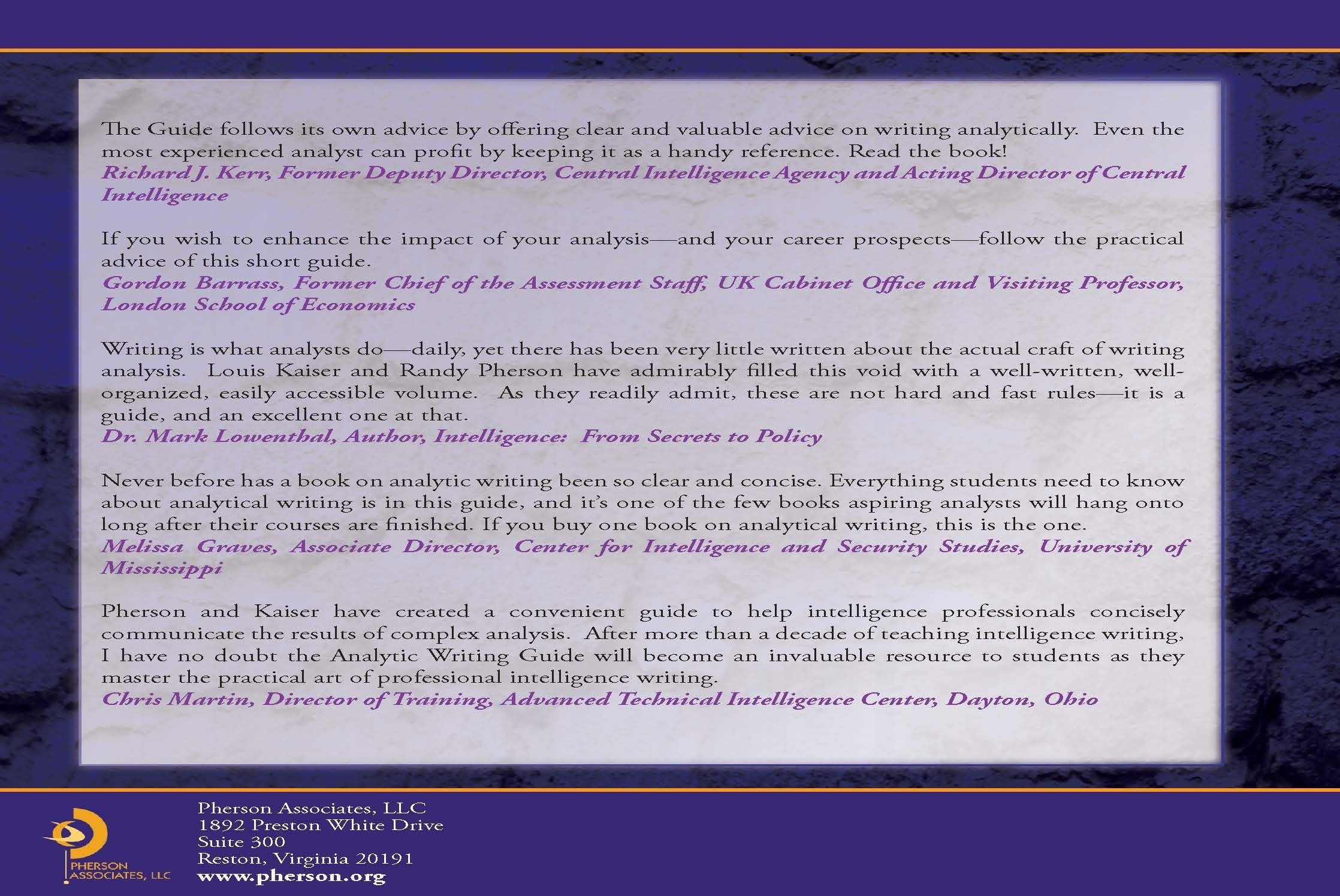 Analytic Writing Guide used book depot