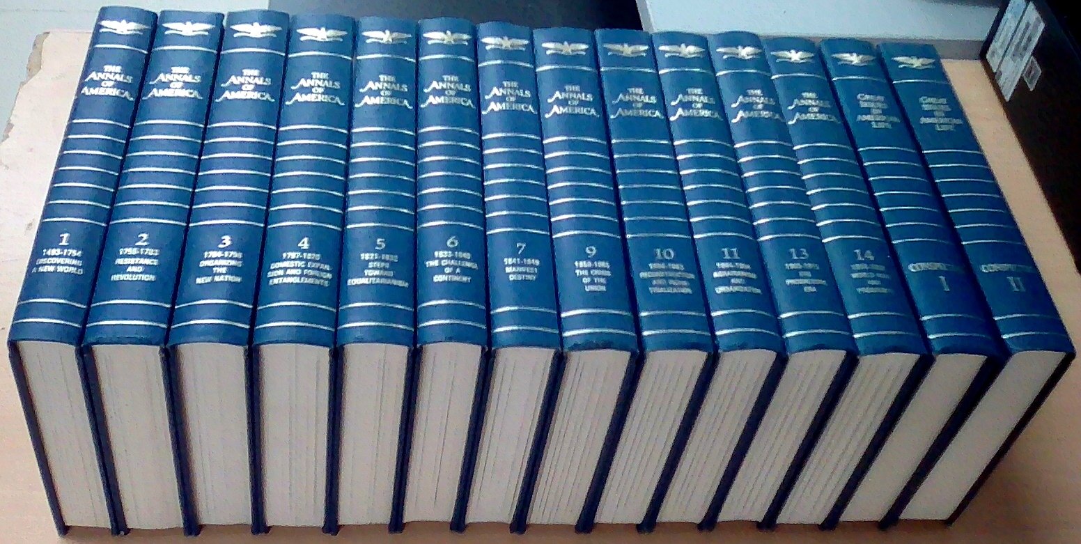 Encyclopedia Britannica "The Annals of America" (Volumes 1 - 18 and two volume Conspectus)