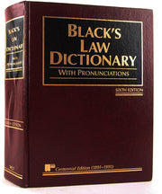 Black's Law Dictionary with Pronunciations, 6th Edition (Centennial Edition 1891-1991) used book depot