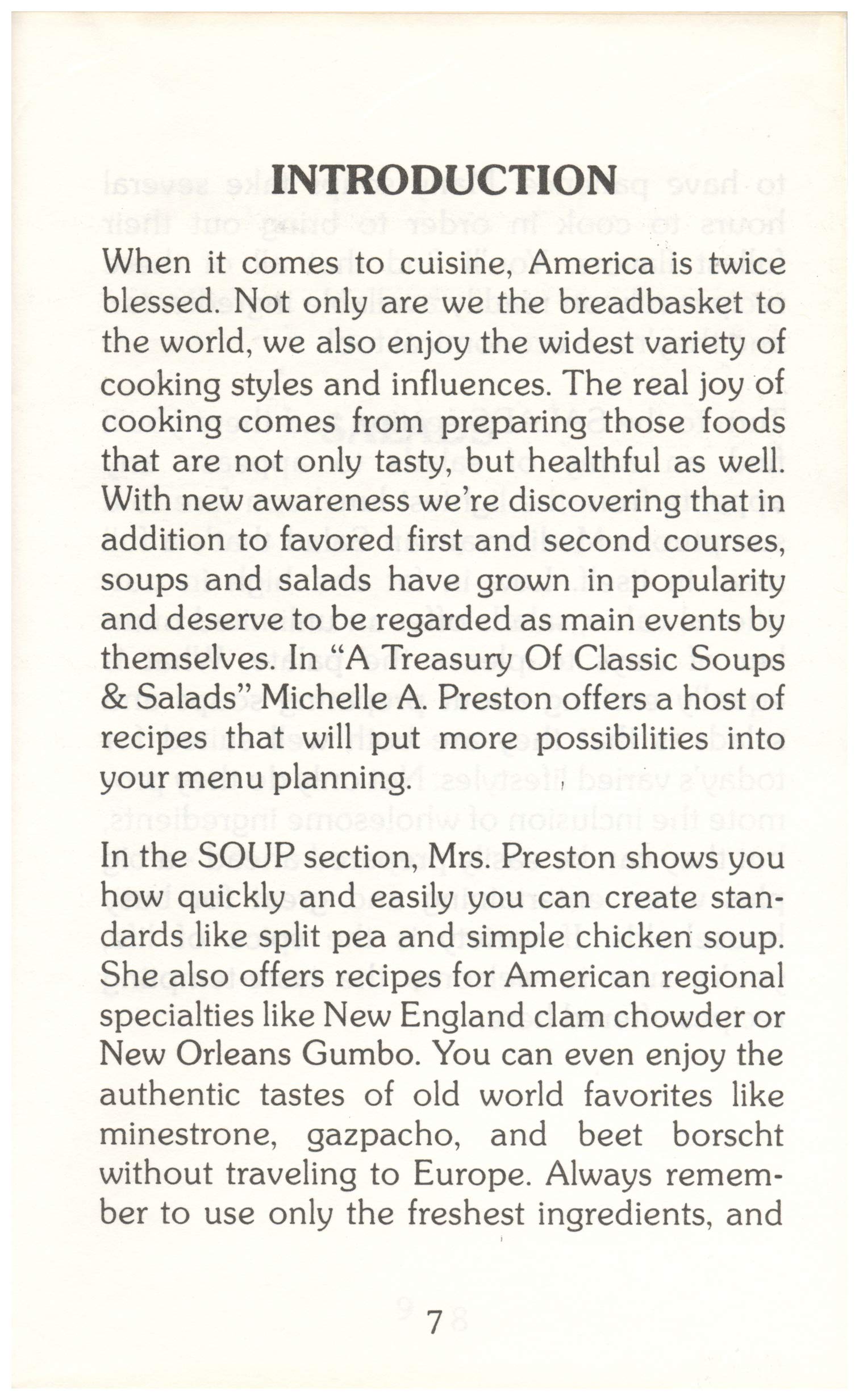 A Treasury of Classic Recipes for Soups and Salads used book depot