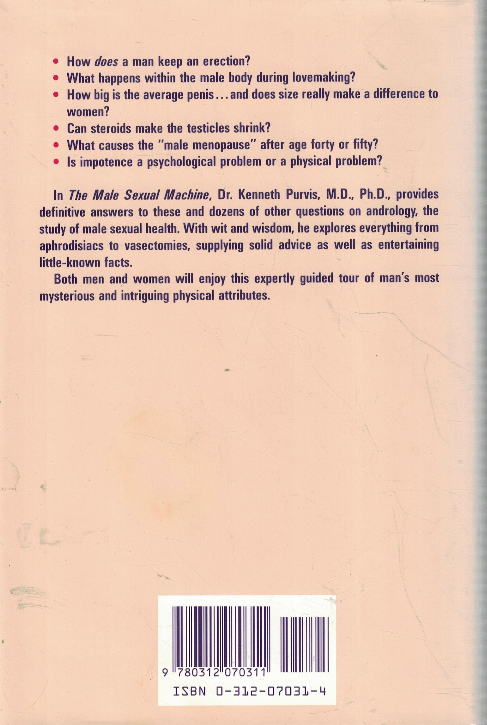 The Male Sexual Machine : An Owner's Manual used book depot