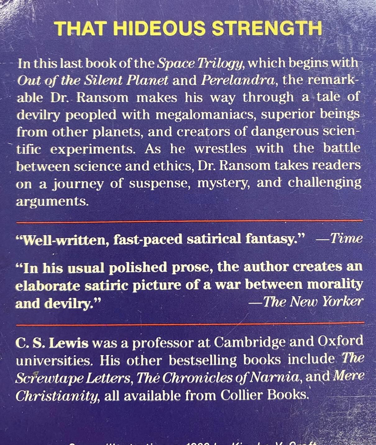 Space Trilogy: Out of the Silent Planet, Perelandra, That Hideous Strength (Boxed Set) used book depot