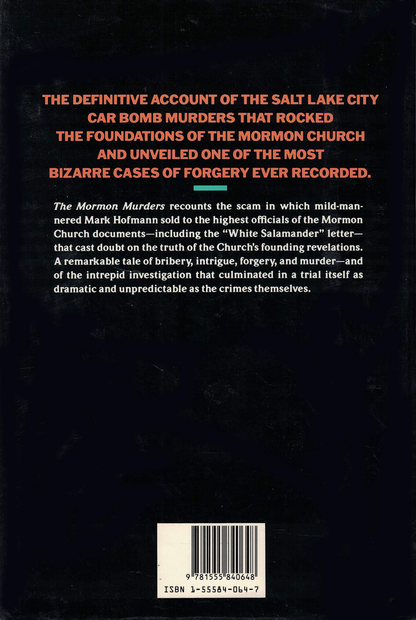 The Mormon Murders: A True Story of Greed, Forgery, Deceit, and Death used book depot