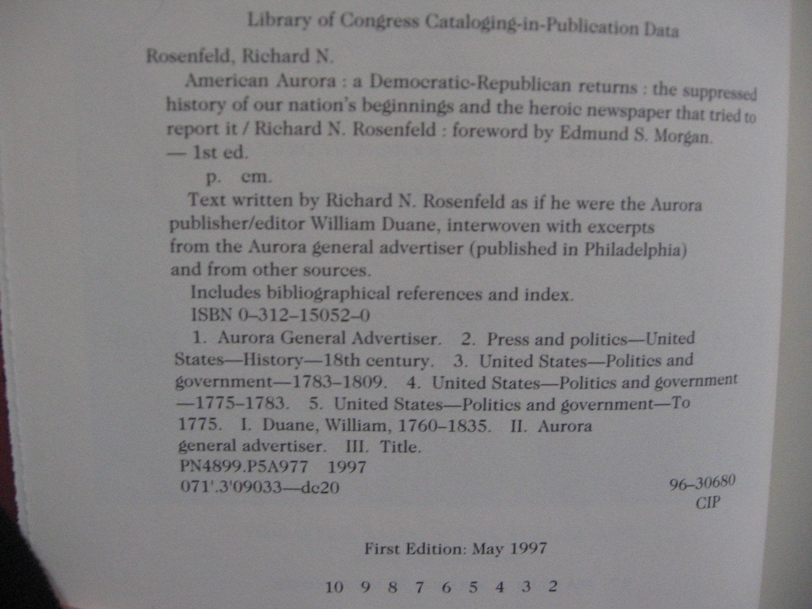 American Aurora: A Democratic-Republican Returns : The Suppressed History of Our Nation's Beginnings and the Heroic Newspaper That Tried to Report It used book depot