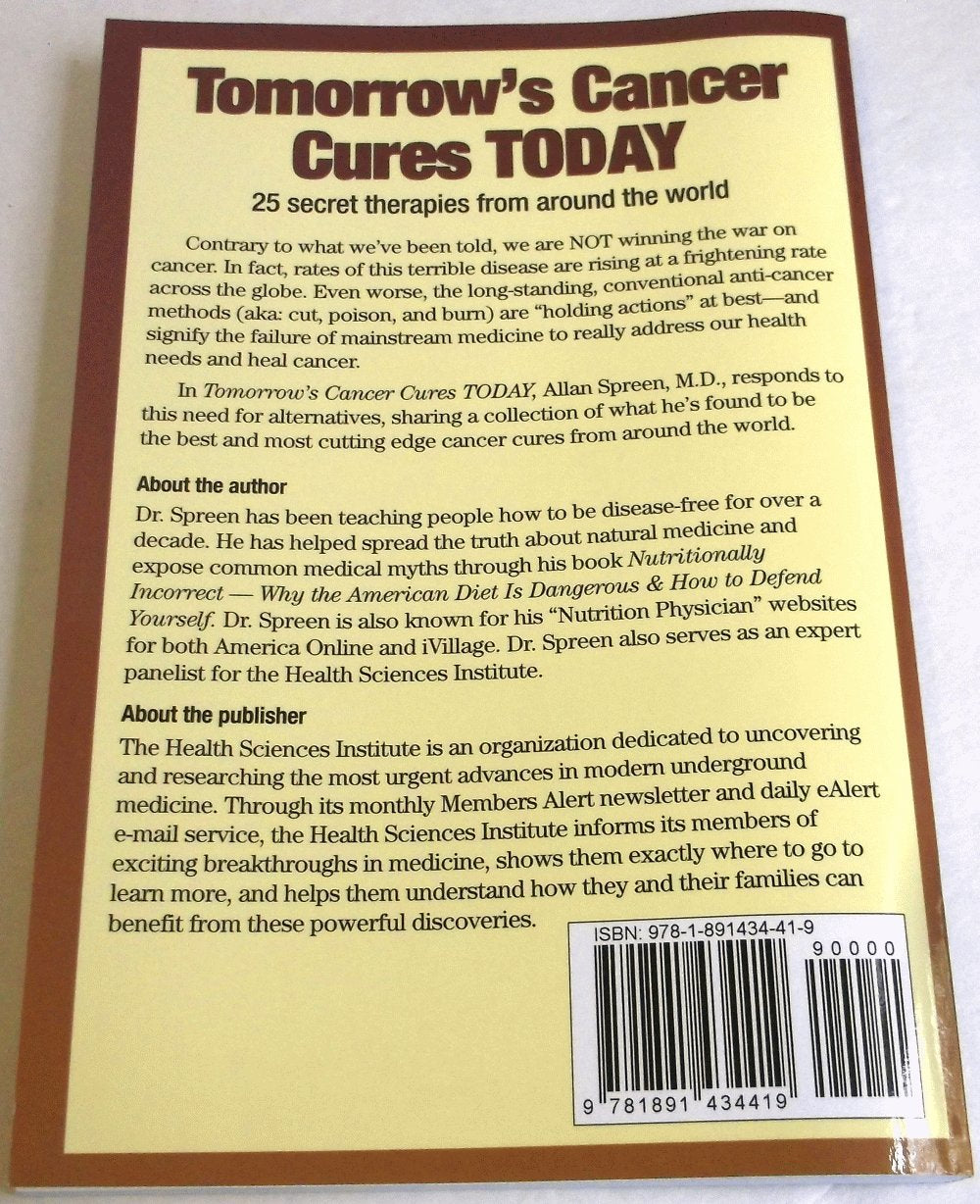Tomorrow's Cancer Cures Today used book depot