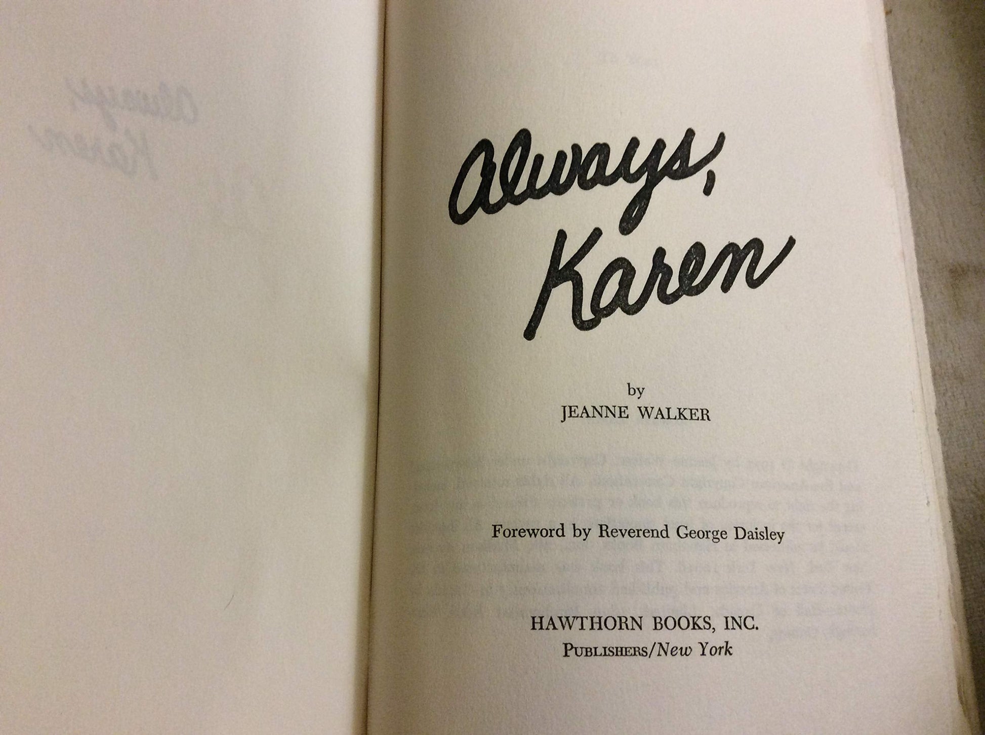 Always, Karen used book depot