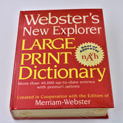 Webster's New Explorer Large Print Dictionary used book depot