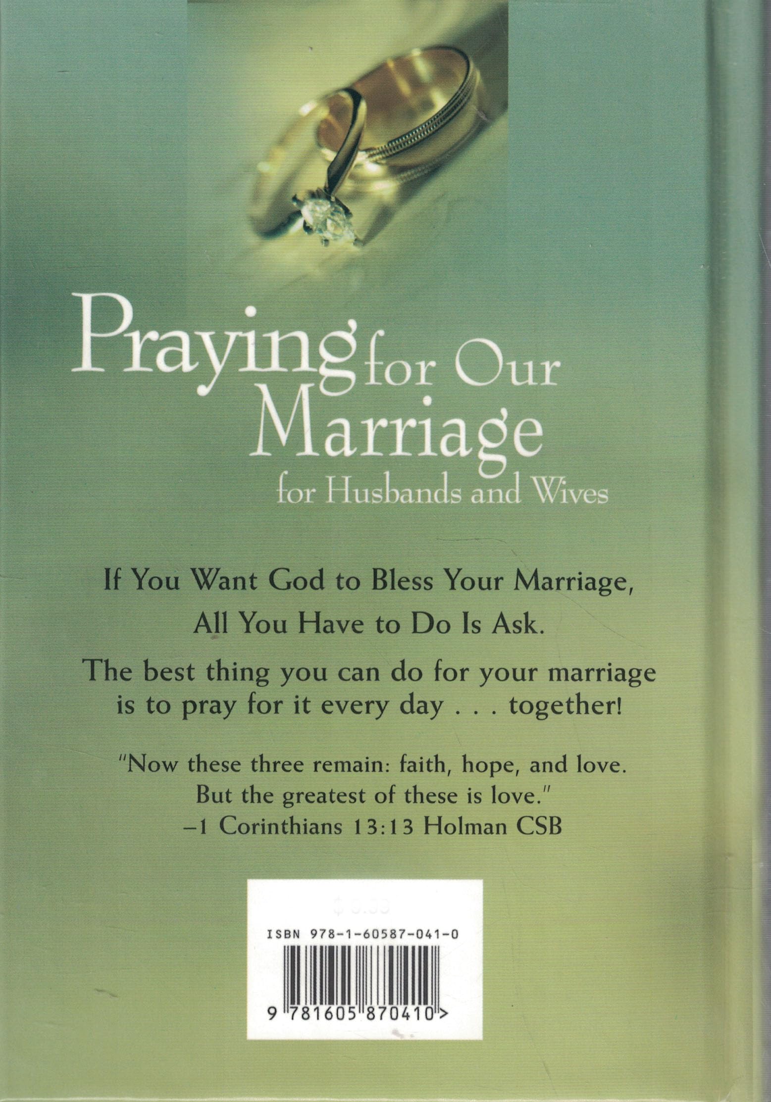 Cover of the book 'Praying for Our Marriage' focusing on prayer for marriage blessings.