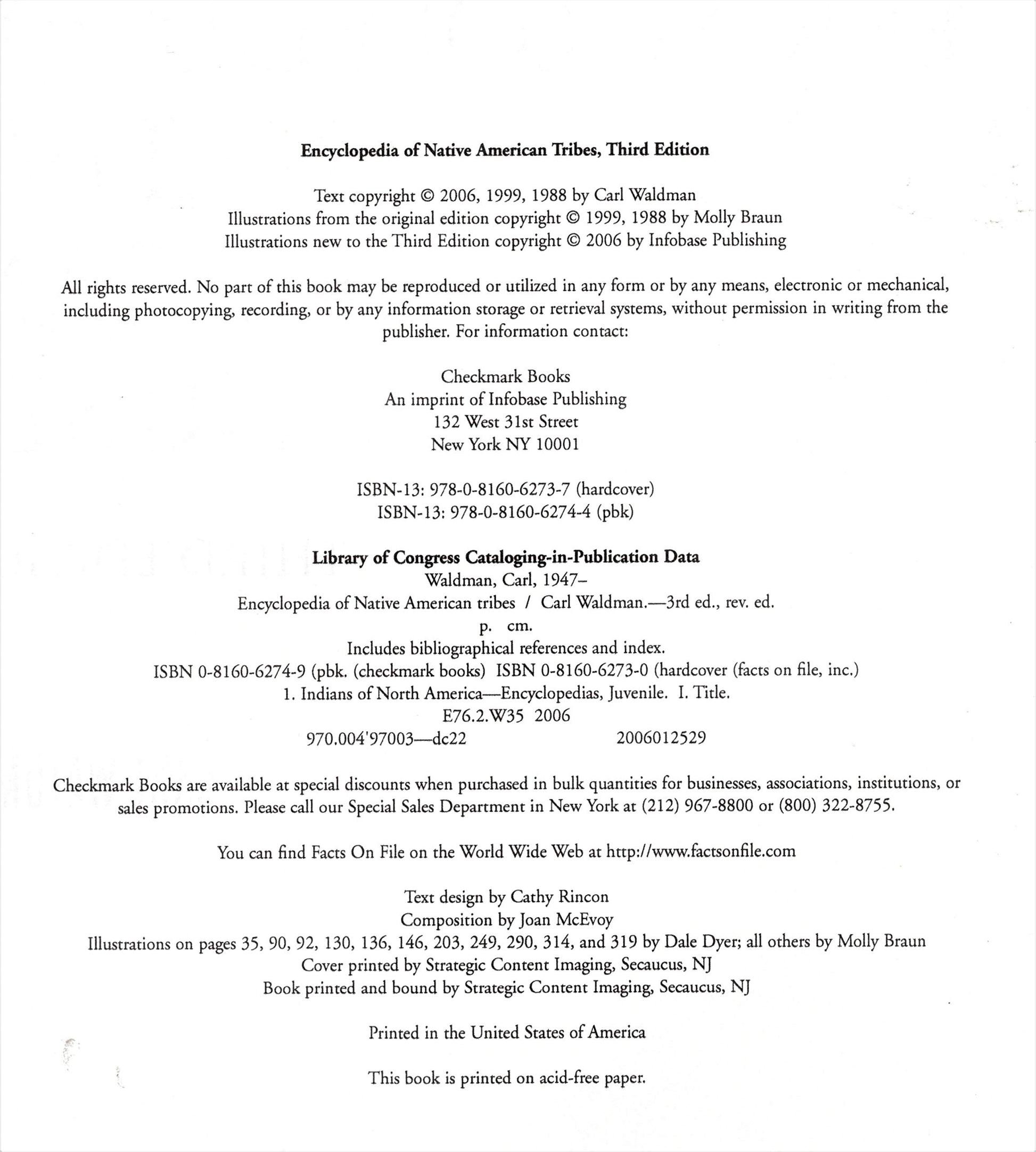 Encyclopedia of Native American Tribes (Facts on File Library of American History) used book depot