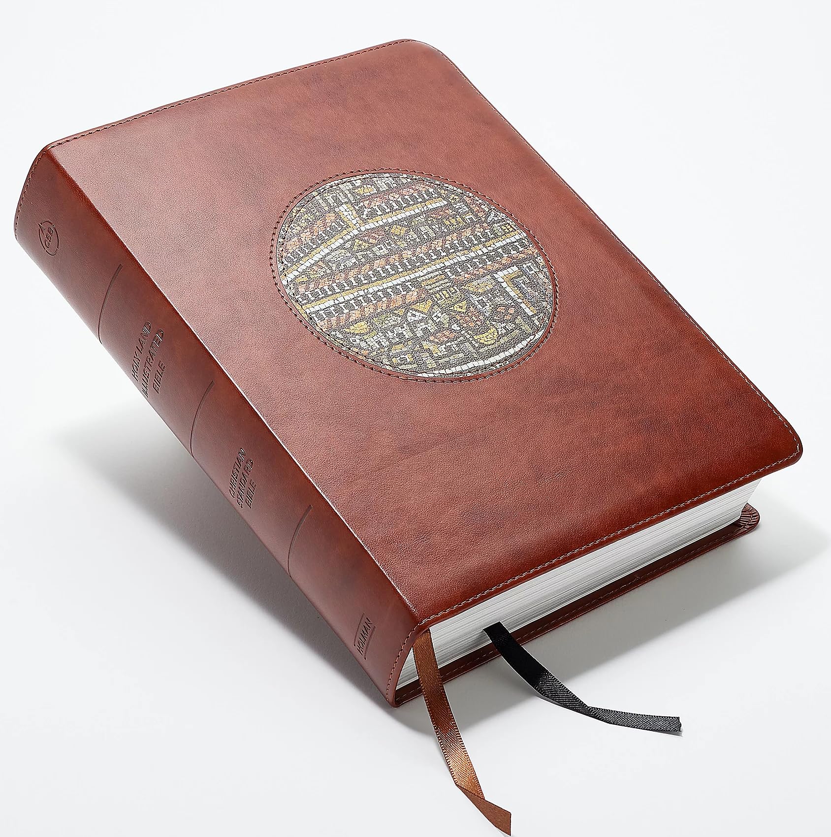 CSB Holy Land Illustrated Bible, Brown Leathertouch used book depot