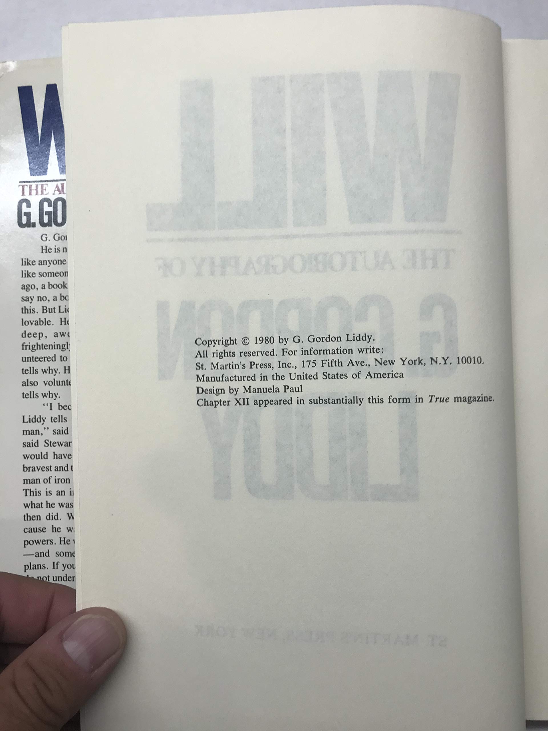 Will: The Autobiography of G. Gordon Liddy used book depot