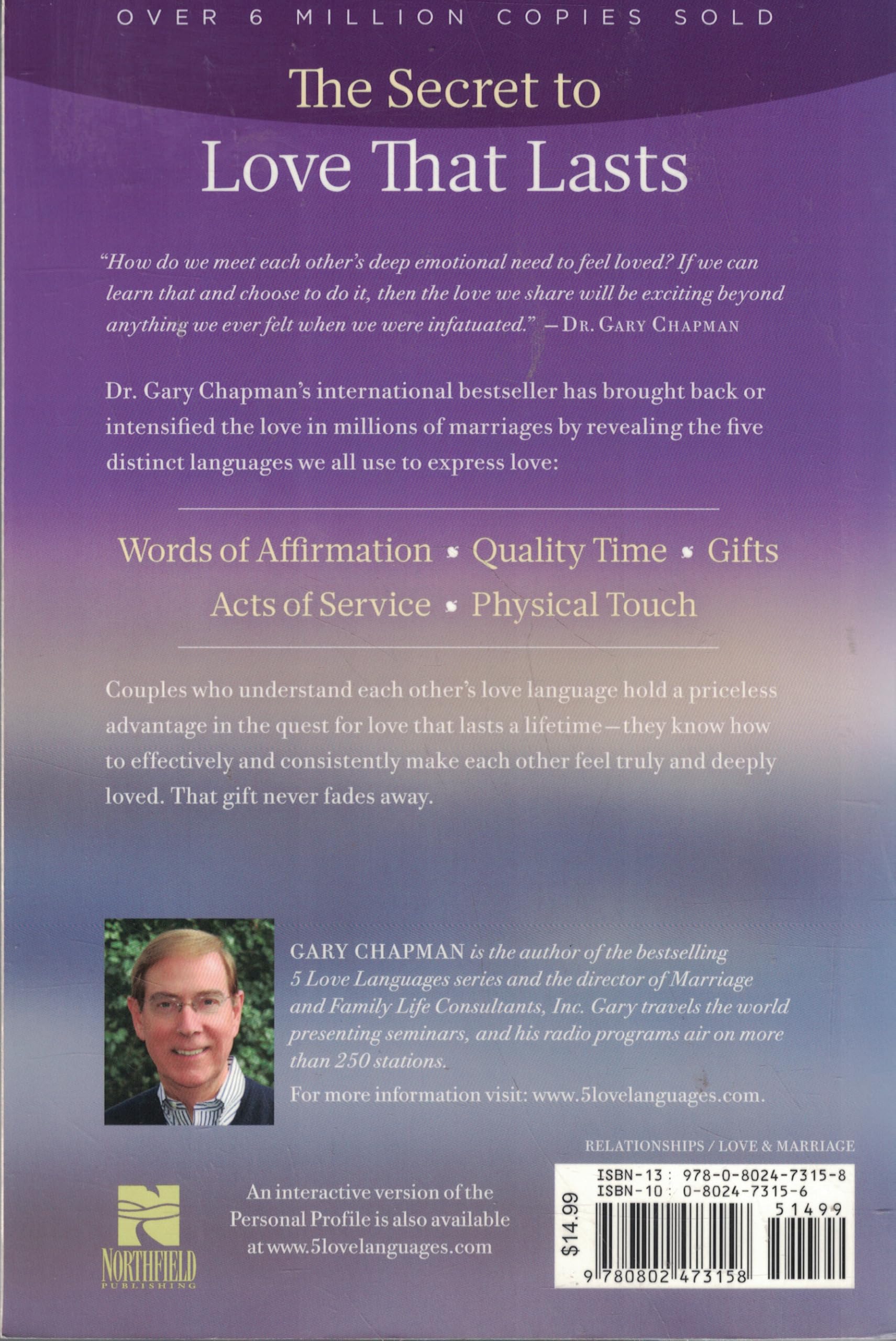 The 5 Love Languages: The Secret to Love That Lasts used book depot