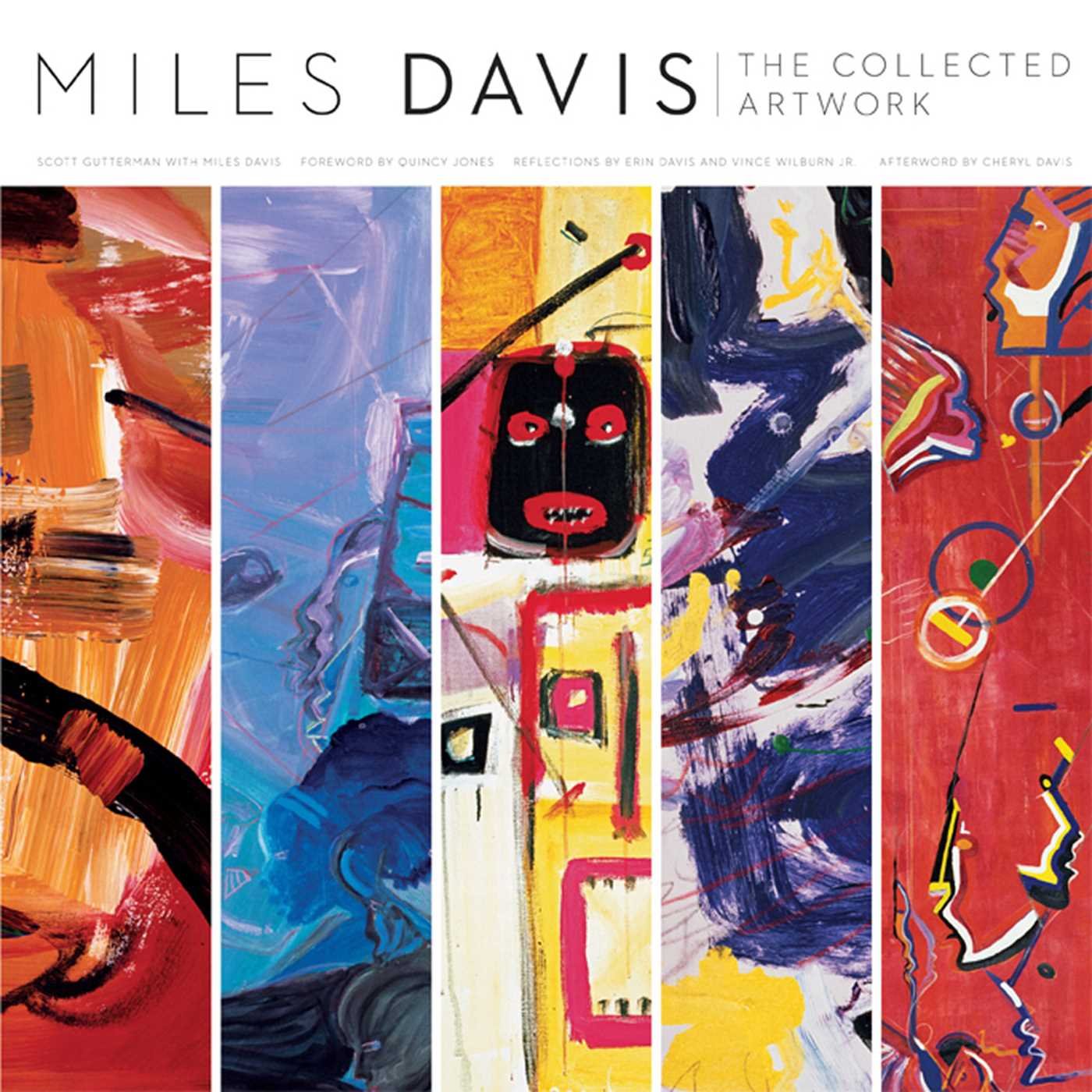 Miles Davis: The Collected Artwork cover featuring vibrant abstract paintings by the legendary musician Miles Davis.