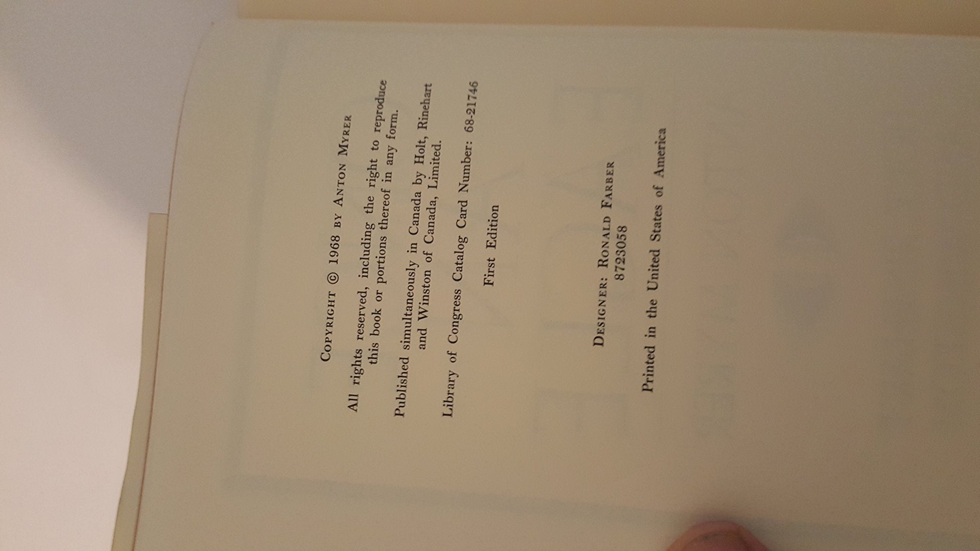 Once an Eagle: 1st Edition - By Anton Myrer (Hardcover - 1968) used book depot