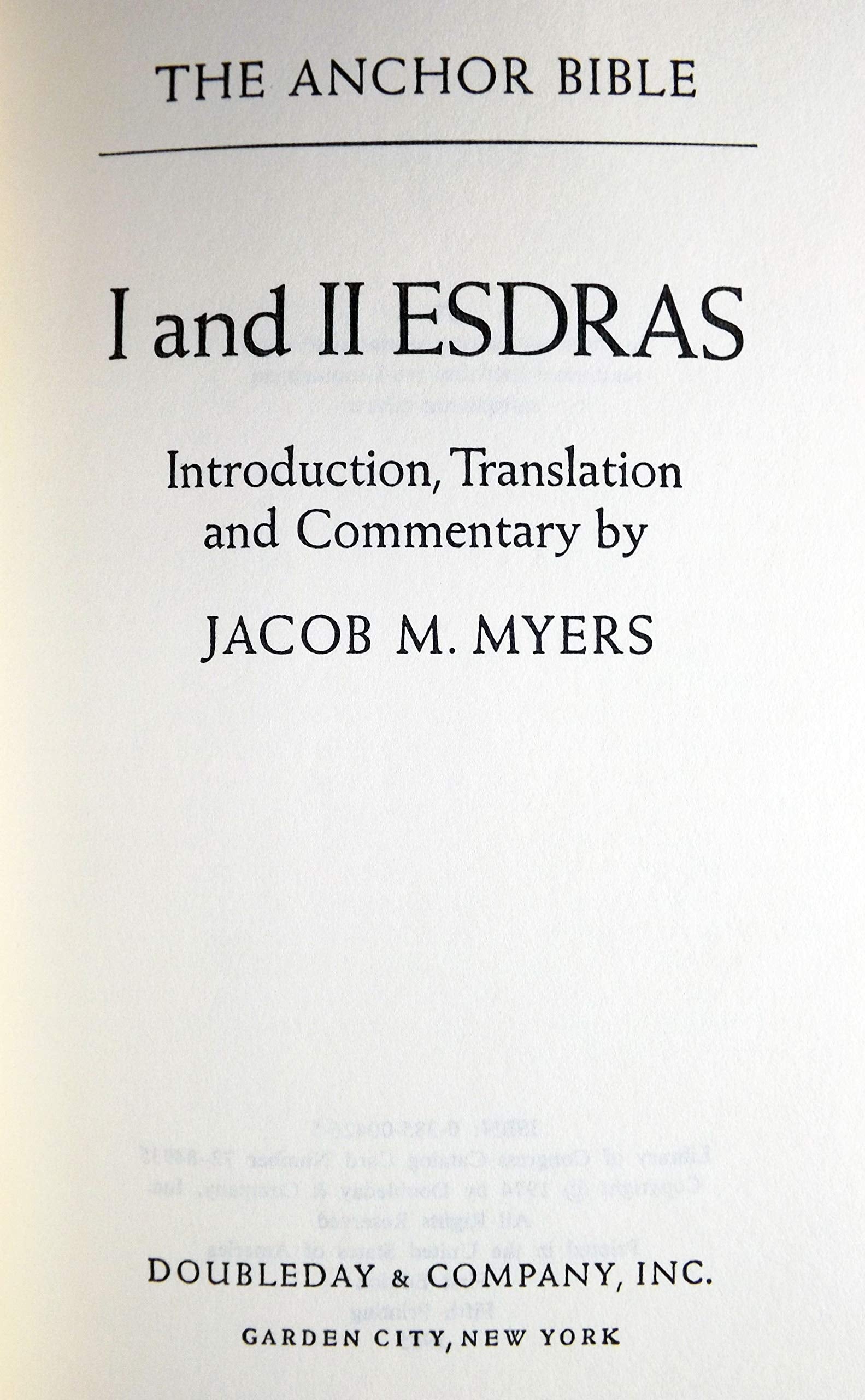 I & II Esdras: A New Translation with Introduction and Commentary (The Anchor Bible #42) used book depot