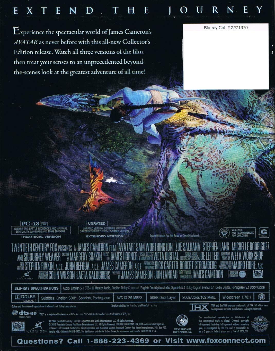 Avatar (Three-Disc Extended Collector's Edition + BD-Live) [Blu-ray] used book depot