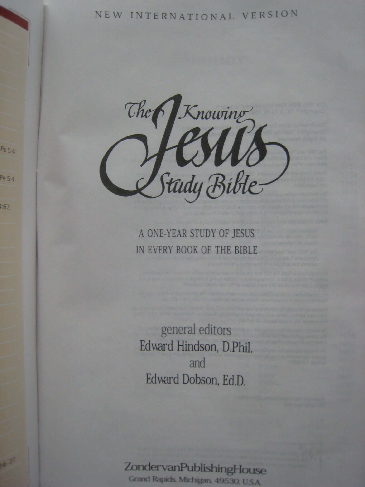 Knowing Jesus Study Bible, The used book depot