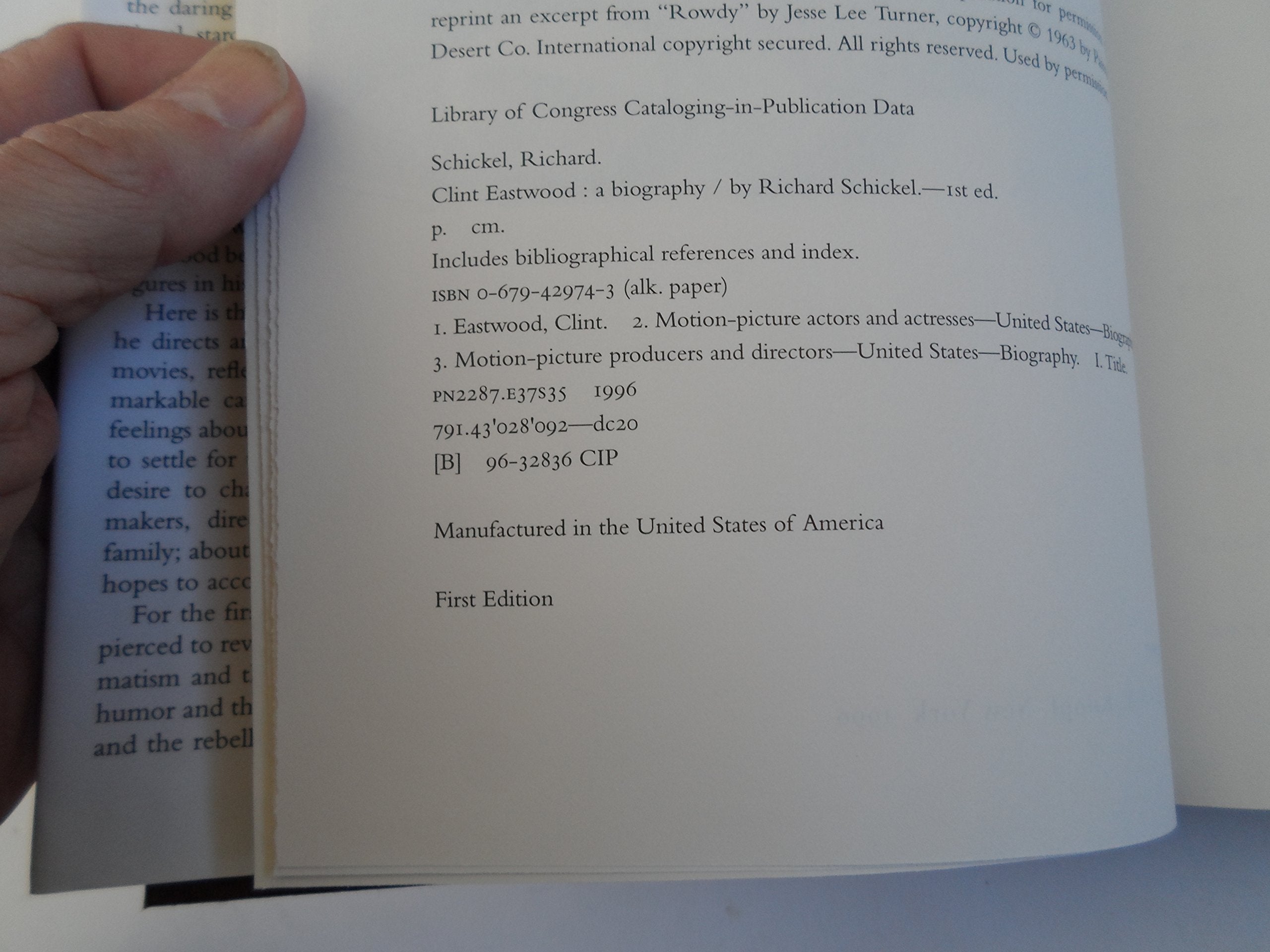 Clint Eastwood: A Biography used book depot