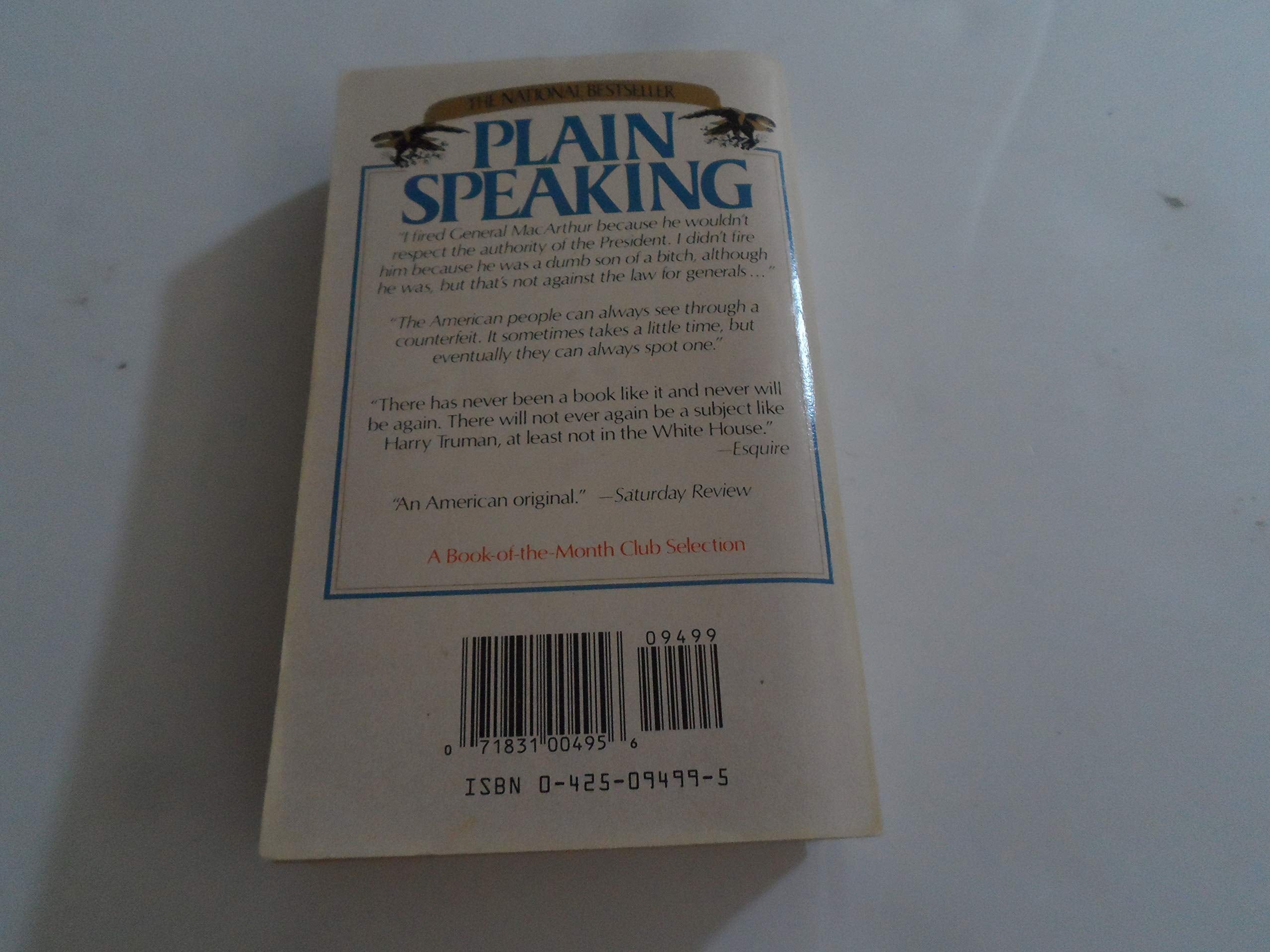 Plain speaking: an oral biography of harry s. truman
