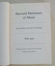 Harvard Dictionary of Music, 2nd Revised and Enlarged Edition used book depot