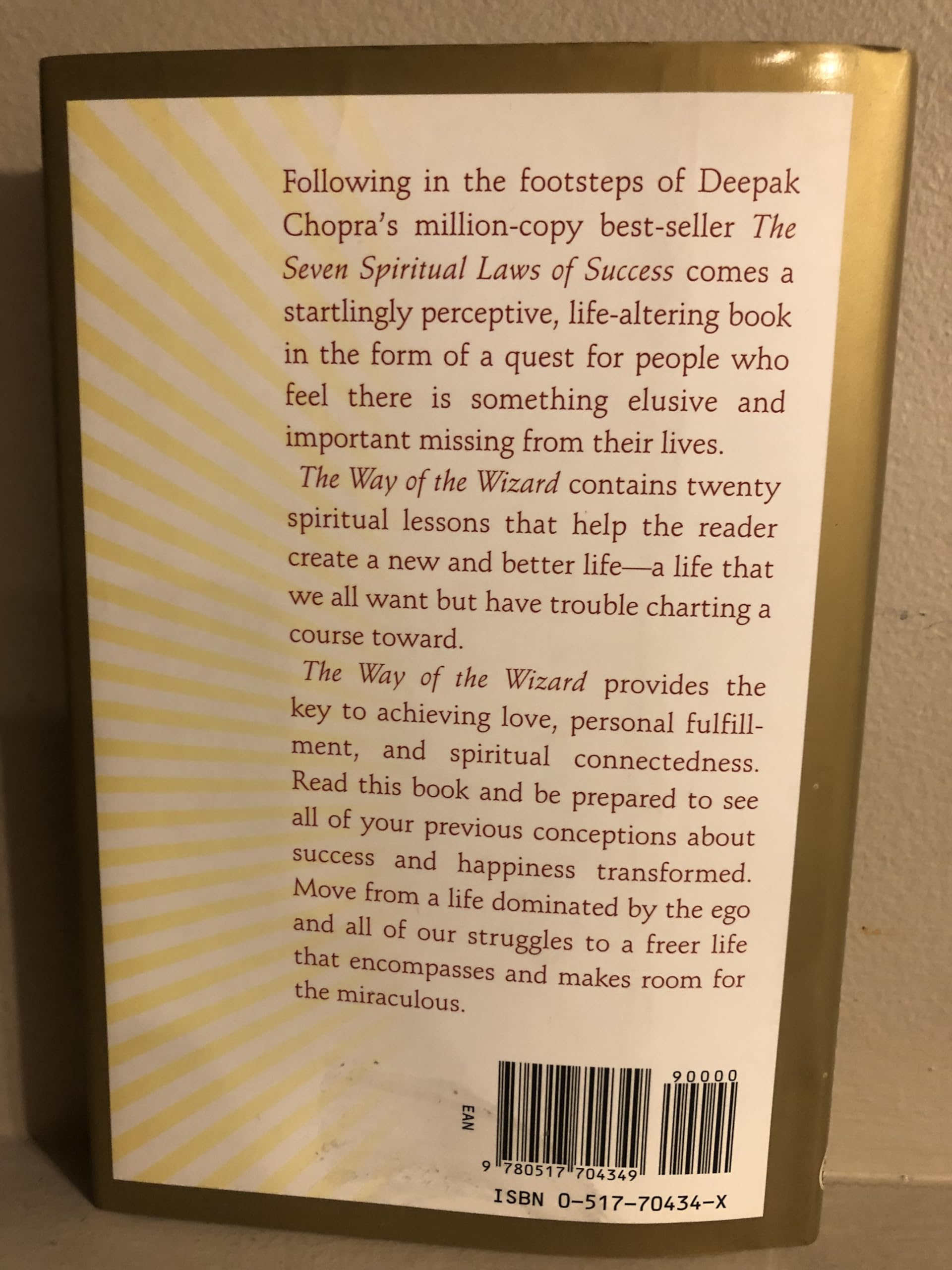 The Way of the Wizard: Twenty Spiritual Lessons for Creating the Life You Want used book depot