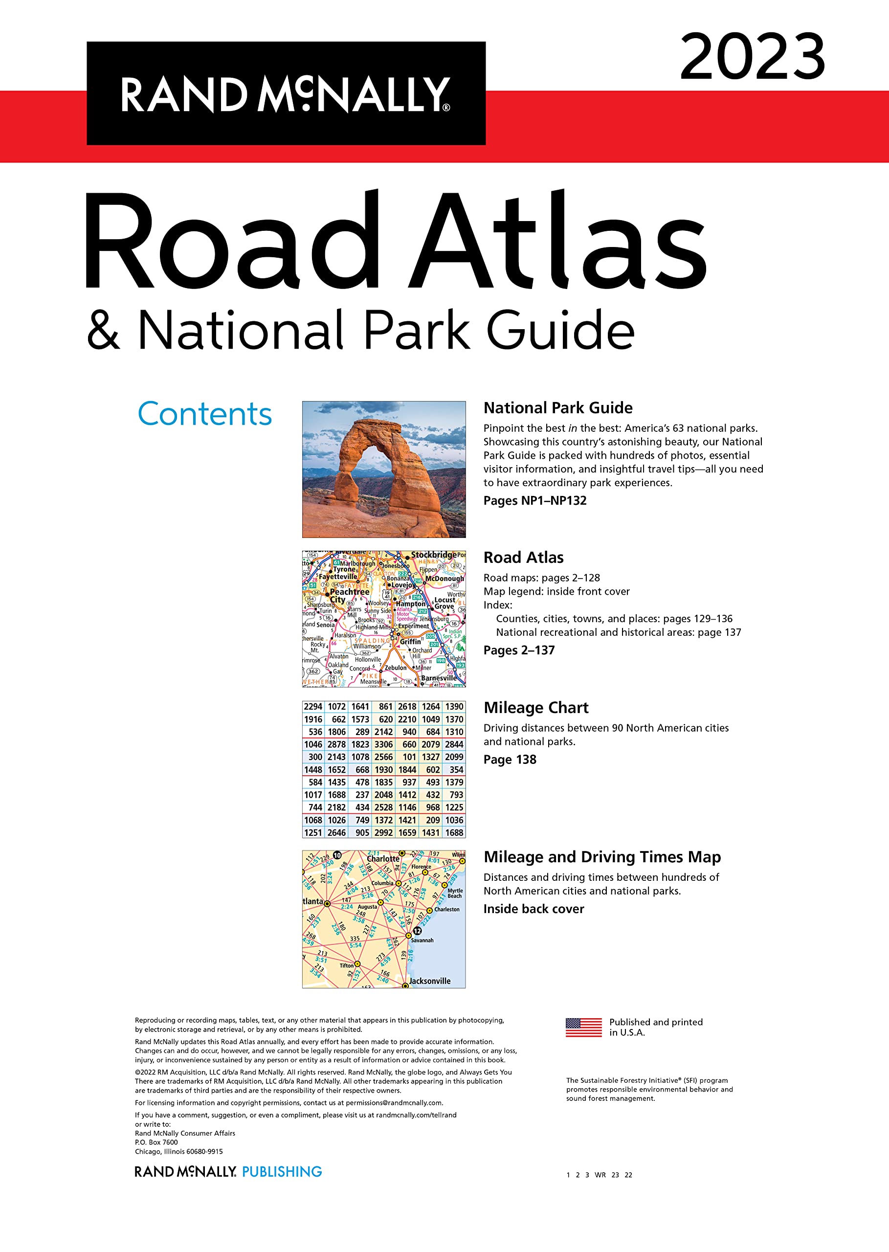 Rand McNally 2023 Road Atlas & National Park Guide United States Canada Mexico (Rand McNally Road Atlas & National Park Guide) used book depot