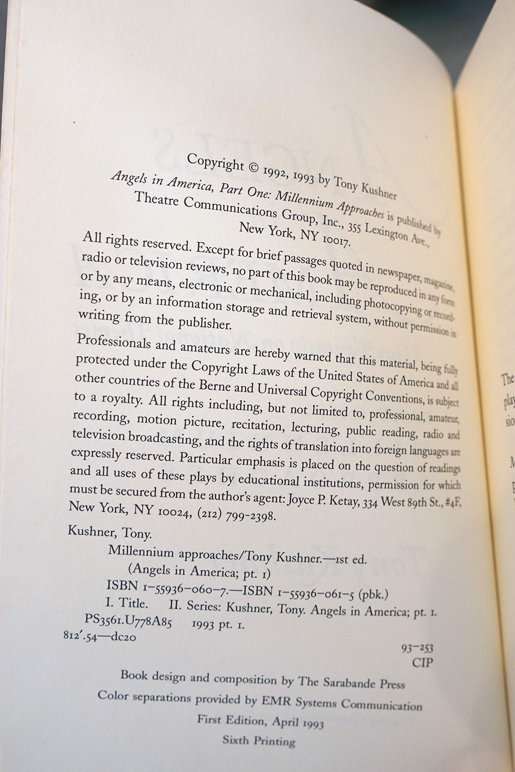 Angels in America, Part One: Millennium Approaches used book depot