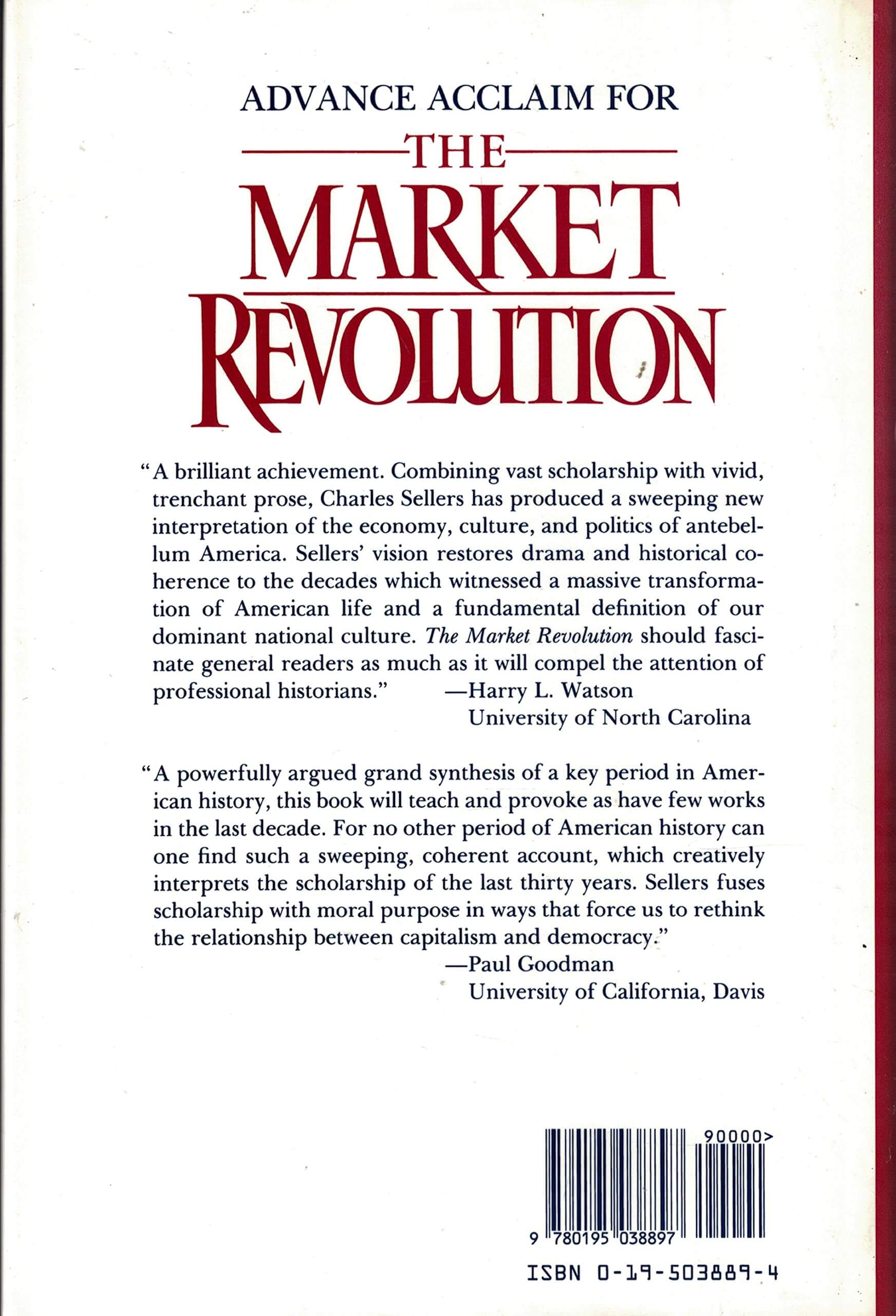 The Market Revolution: Jacksonian America, 1815-1846 used book depot
