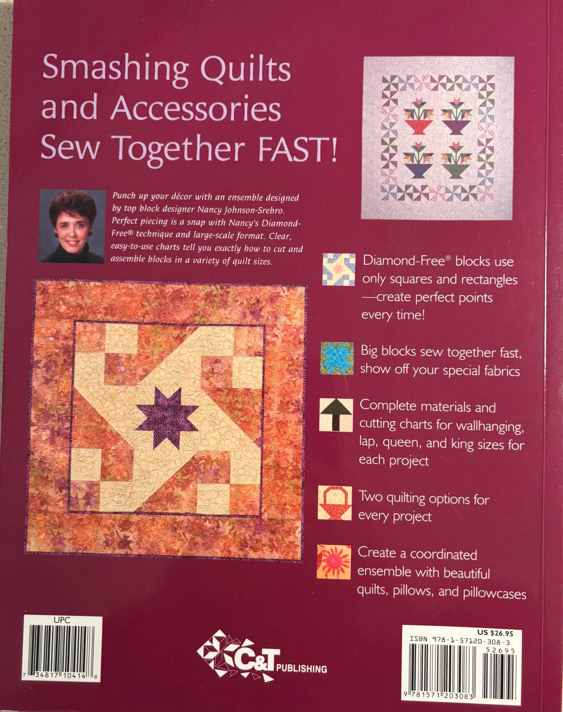 Big-Block Quilts by Magic: 30 Projects from Squares & Rectangles Features Easy & Accurate Diamond-Free(r) Technique 14 Bonus Quilting Designs used book depot