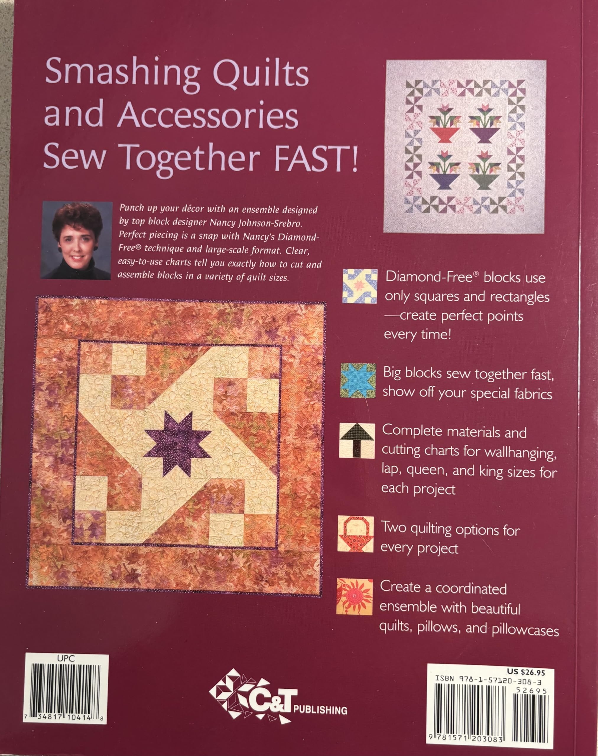 Big-Block Quilts by Magic: 30 Projects from Squares & Rectangles Features Easy & Accurate Diamond-Free(r) Technique 14 Bonus Quilting Designs used book depot