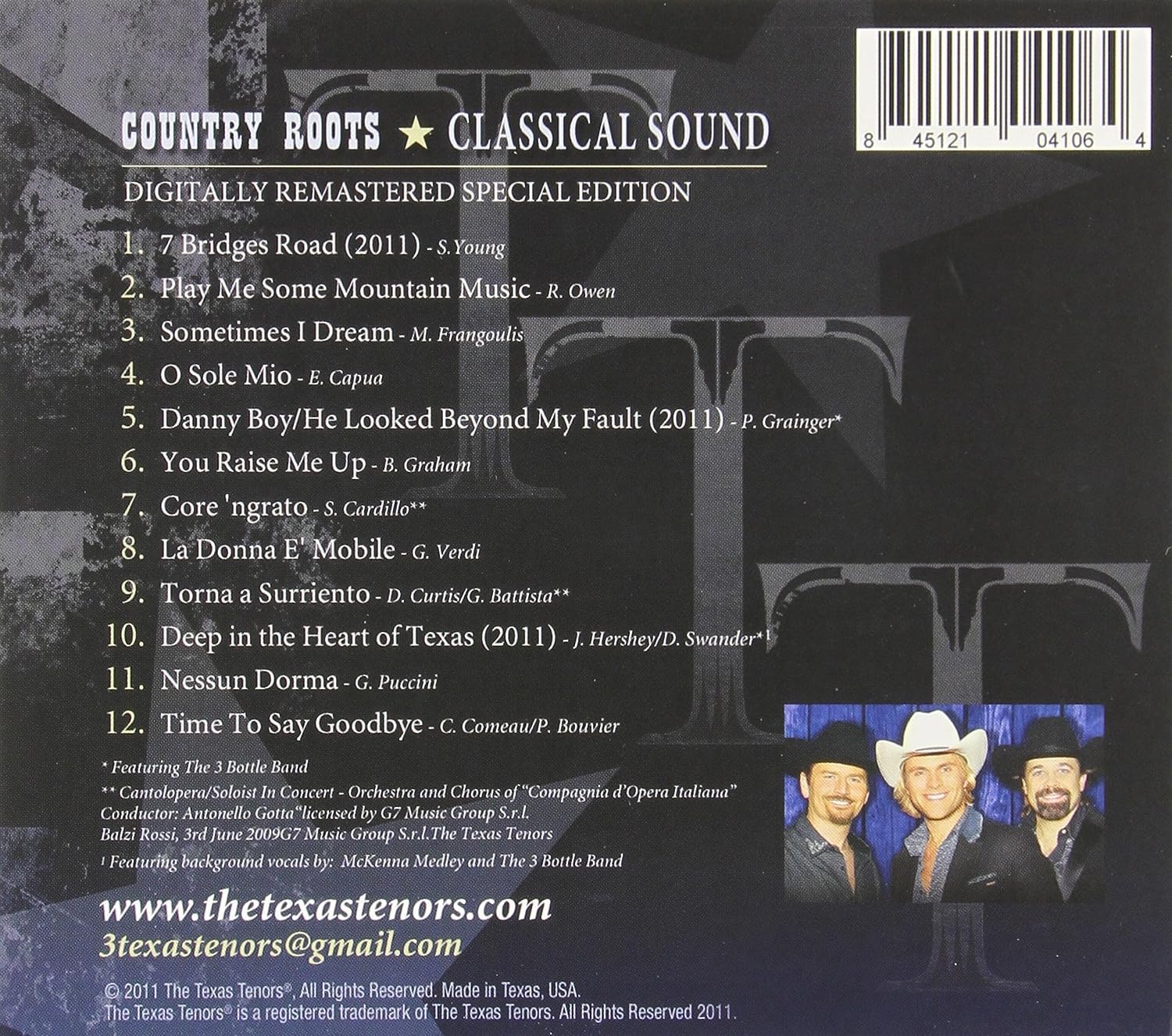 The Texas Tenors Country Roots - Classical Sound used book depot