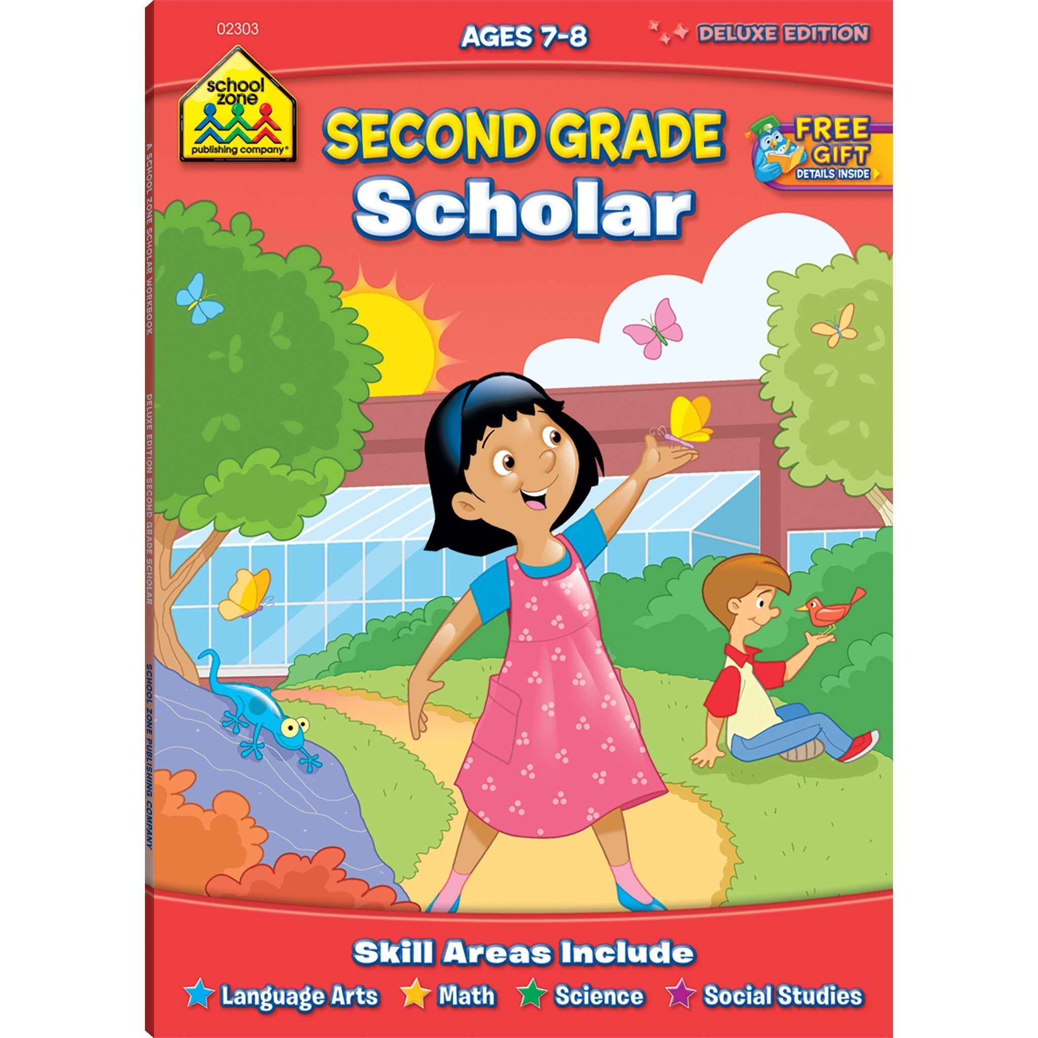 School Zone Second Grade Scholar Workbook: 64 Pages, 2nd Grade, Language Arts, Math, Science, Coin Values, Telling Time, Critical Thinking, Ages 7 to 8 used book depot