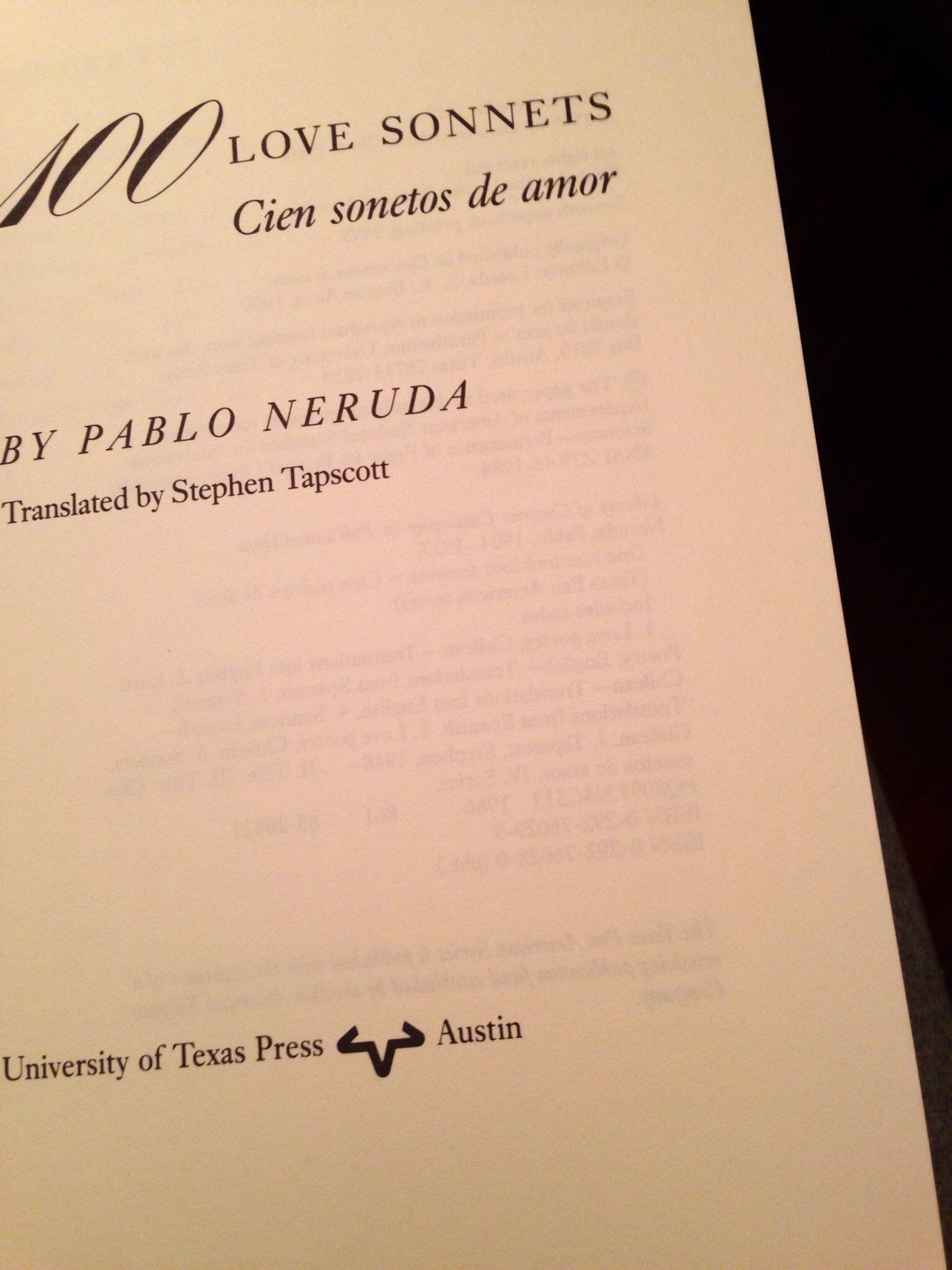 100 Love Sonnets: Cien sonetos de amor (Texas Pan American Series) (English and Spanish Edition) used book depot