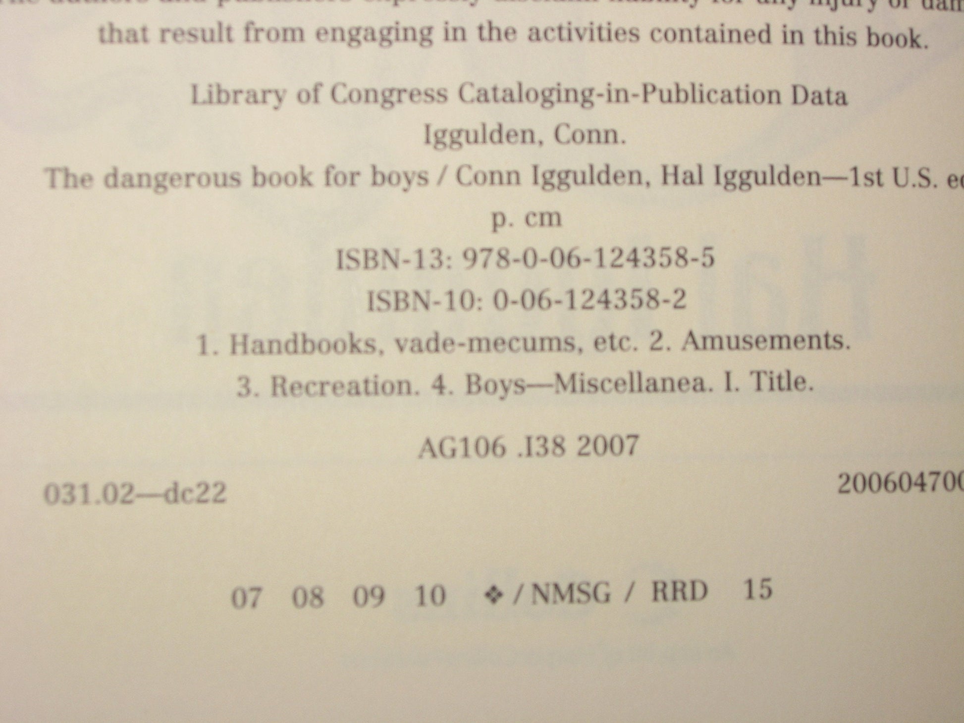 The Dangerous Book for Boys used book depot