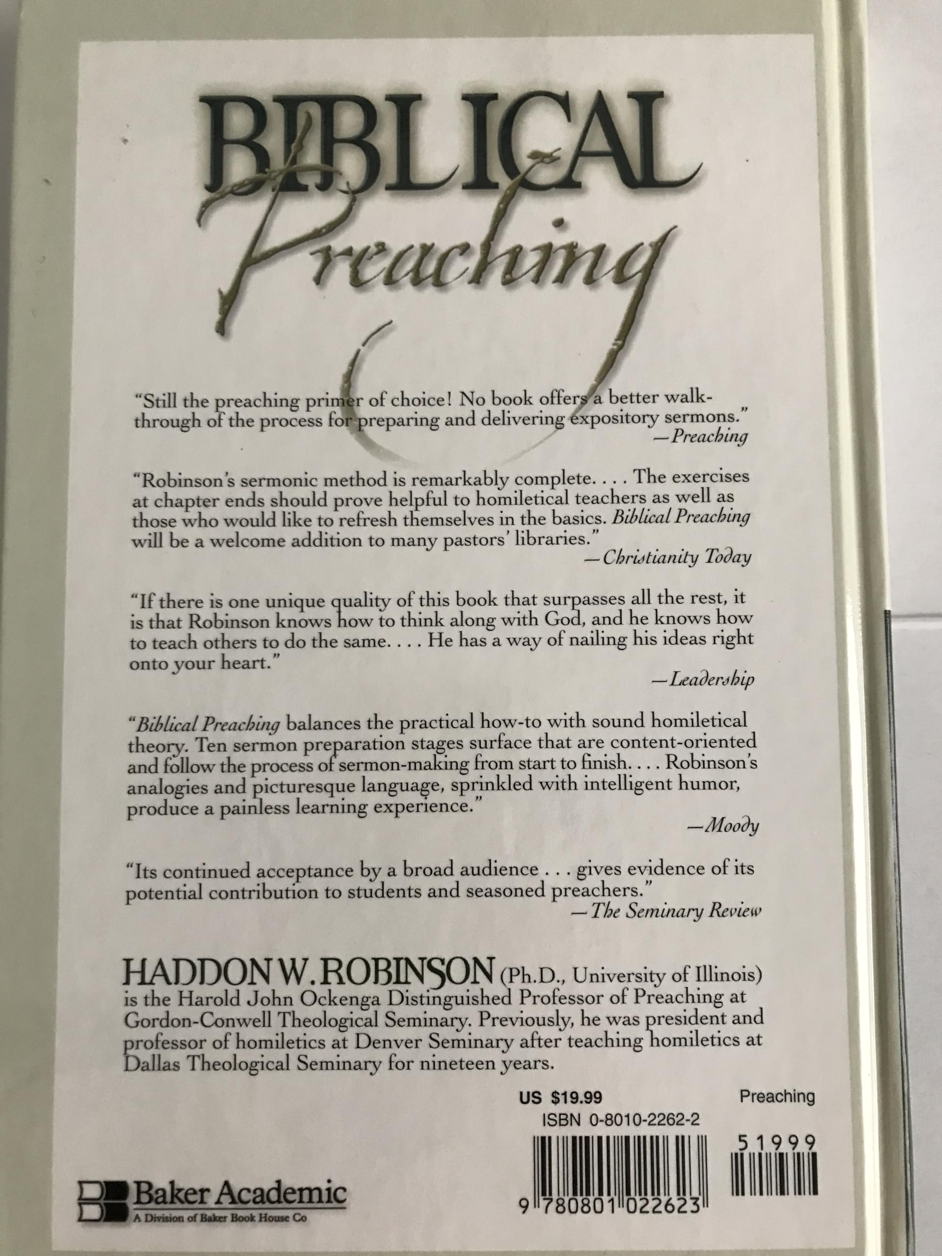 Biblical Preaching: The Development and Delivery of Expository Messages used book depot