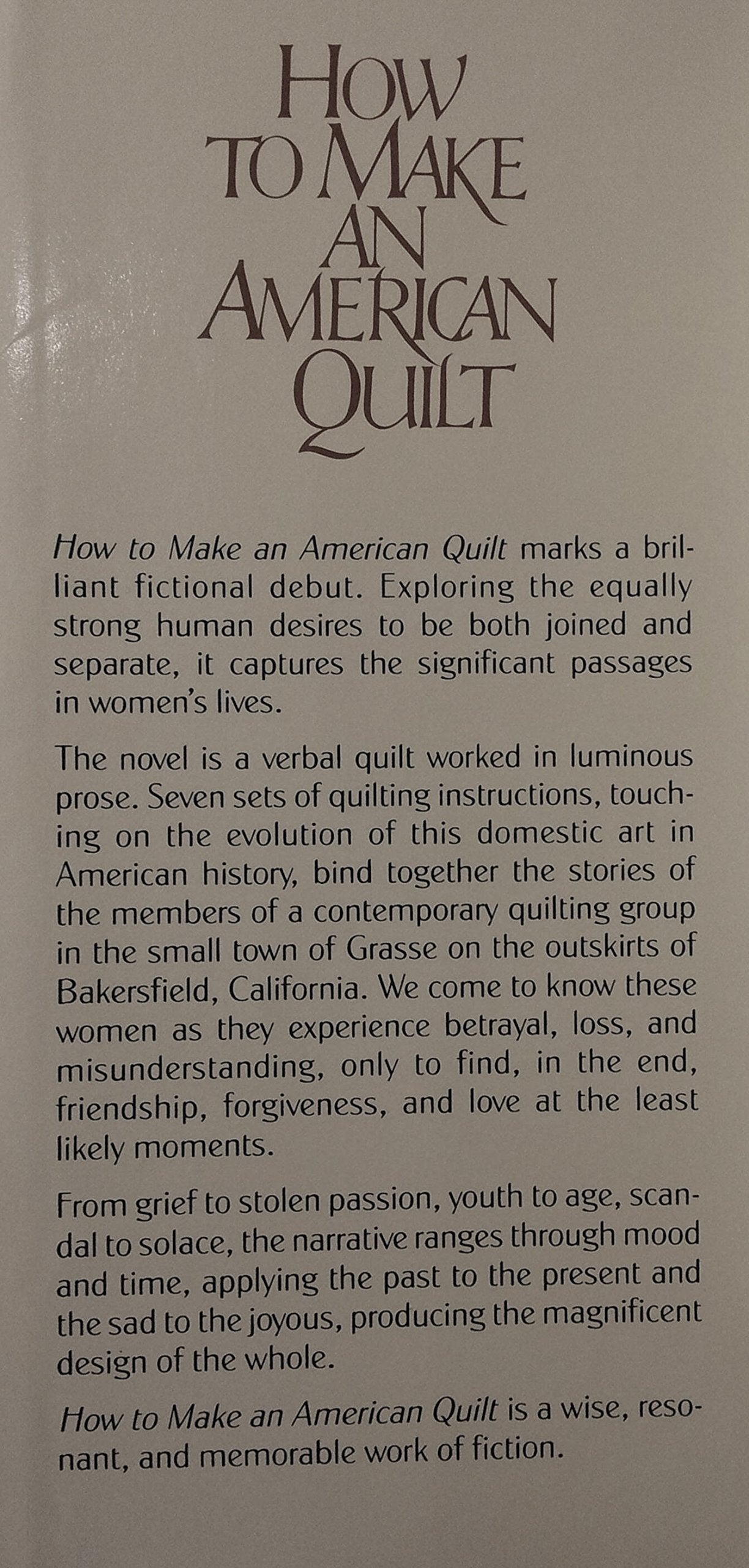 How to Make an American Quilt
