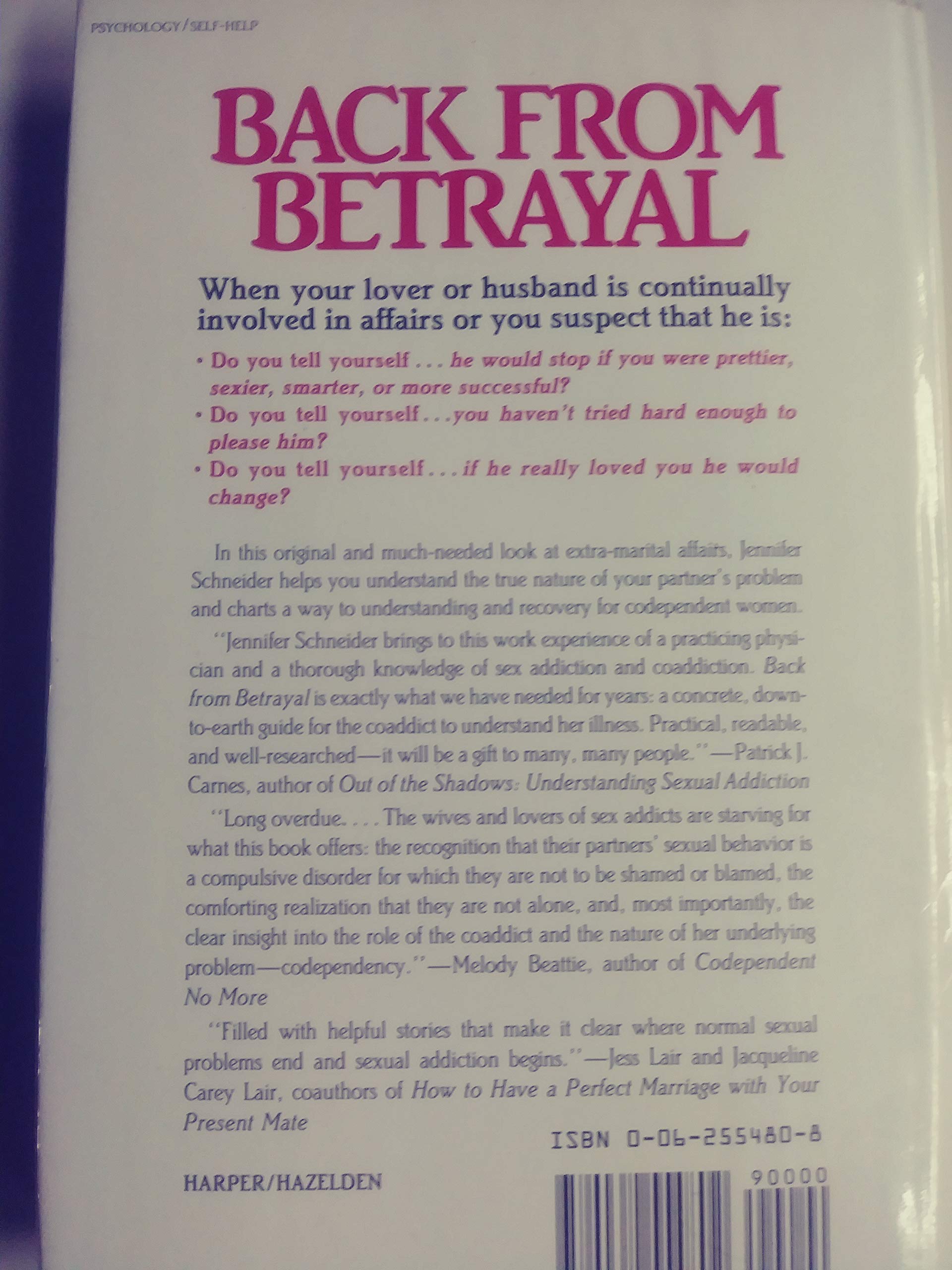 Back from Betrayal: Recovering from His Affairs used book depot