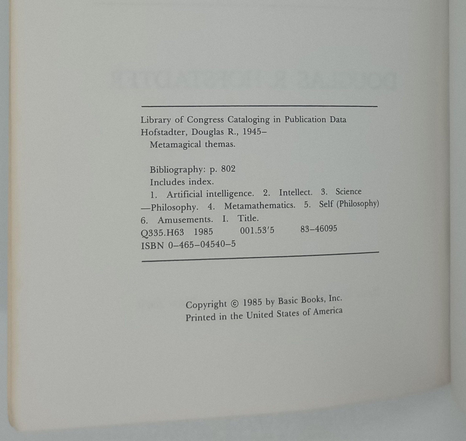 Metamagical Themas used book depot