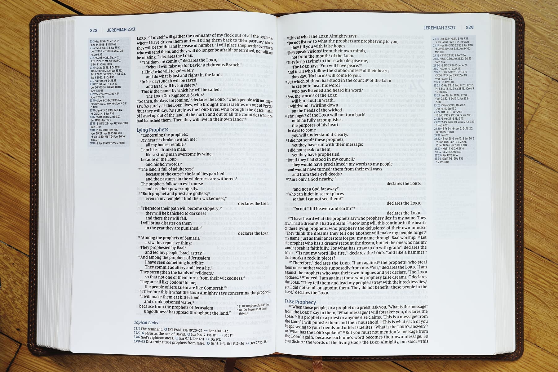 NIV, Reference Bible, Deluxe Single-Column (A Bible with 100,000 Cross-References), Leathersoft, Brown, Comfort Print used book depot