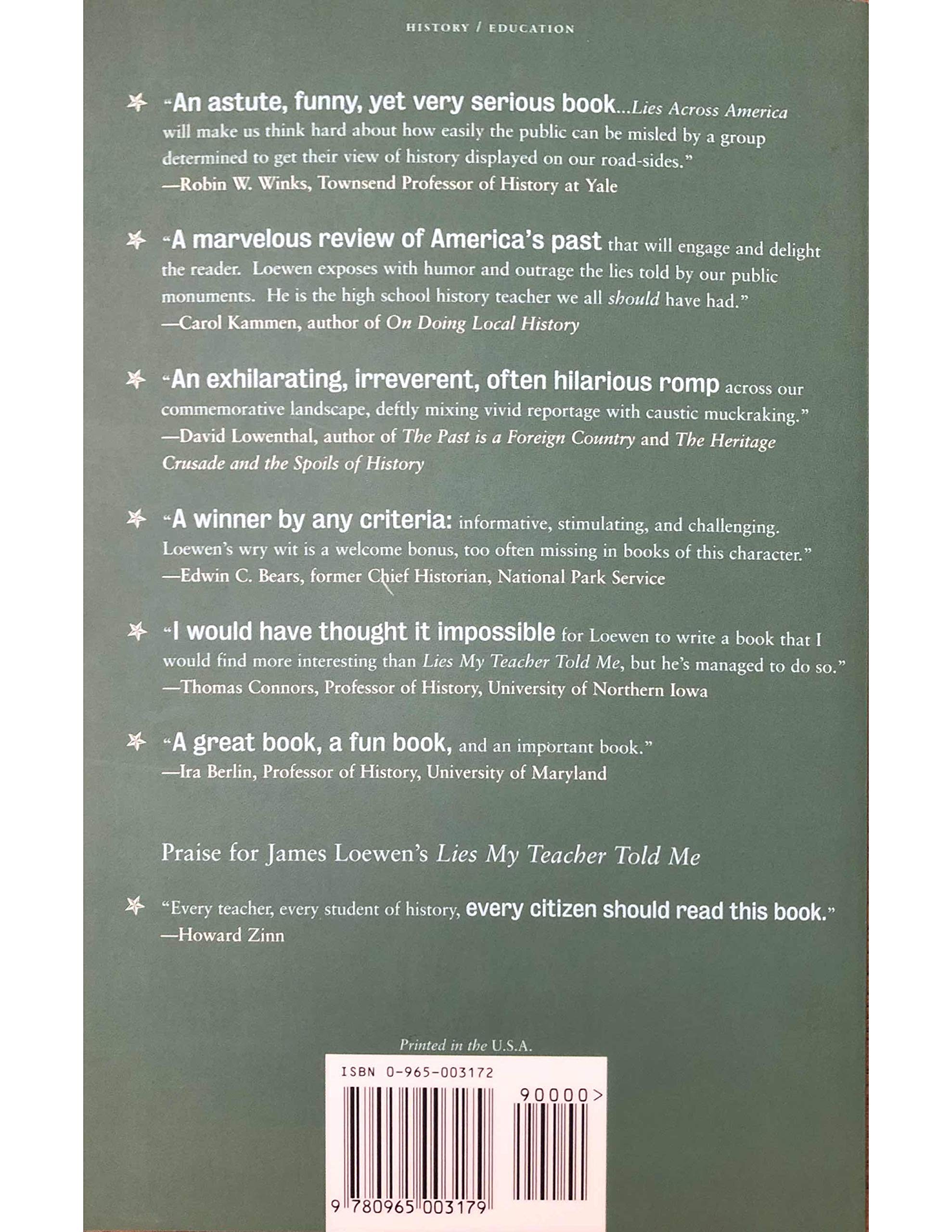 Lies Across America: What Our Historic Sites Get Wrong used book depot