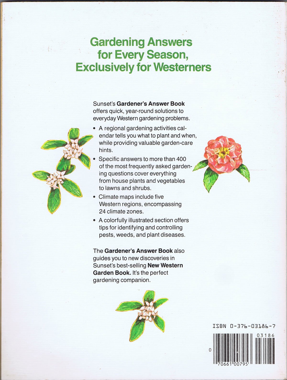 Sunset Gardener's Answer Book used book depot